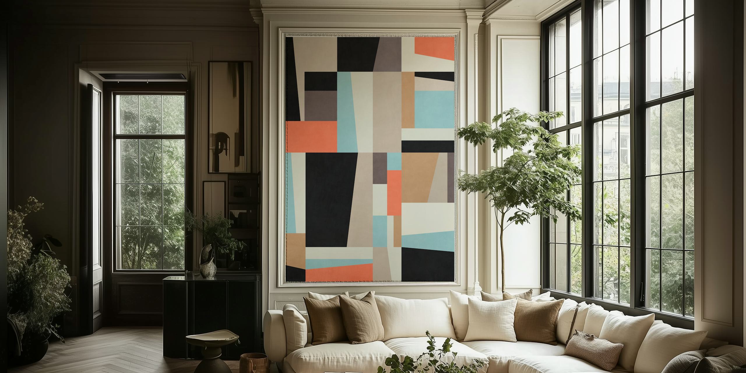 Tapeta Geometric Construction 3 v moderním pokoji
