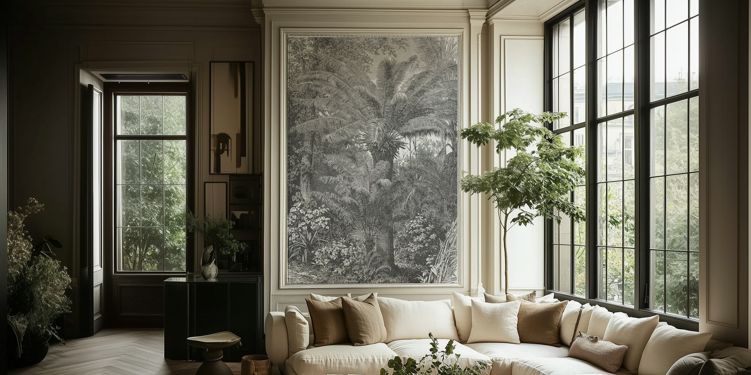 Tropical Palms II - Aster wallpaper in a room