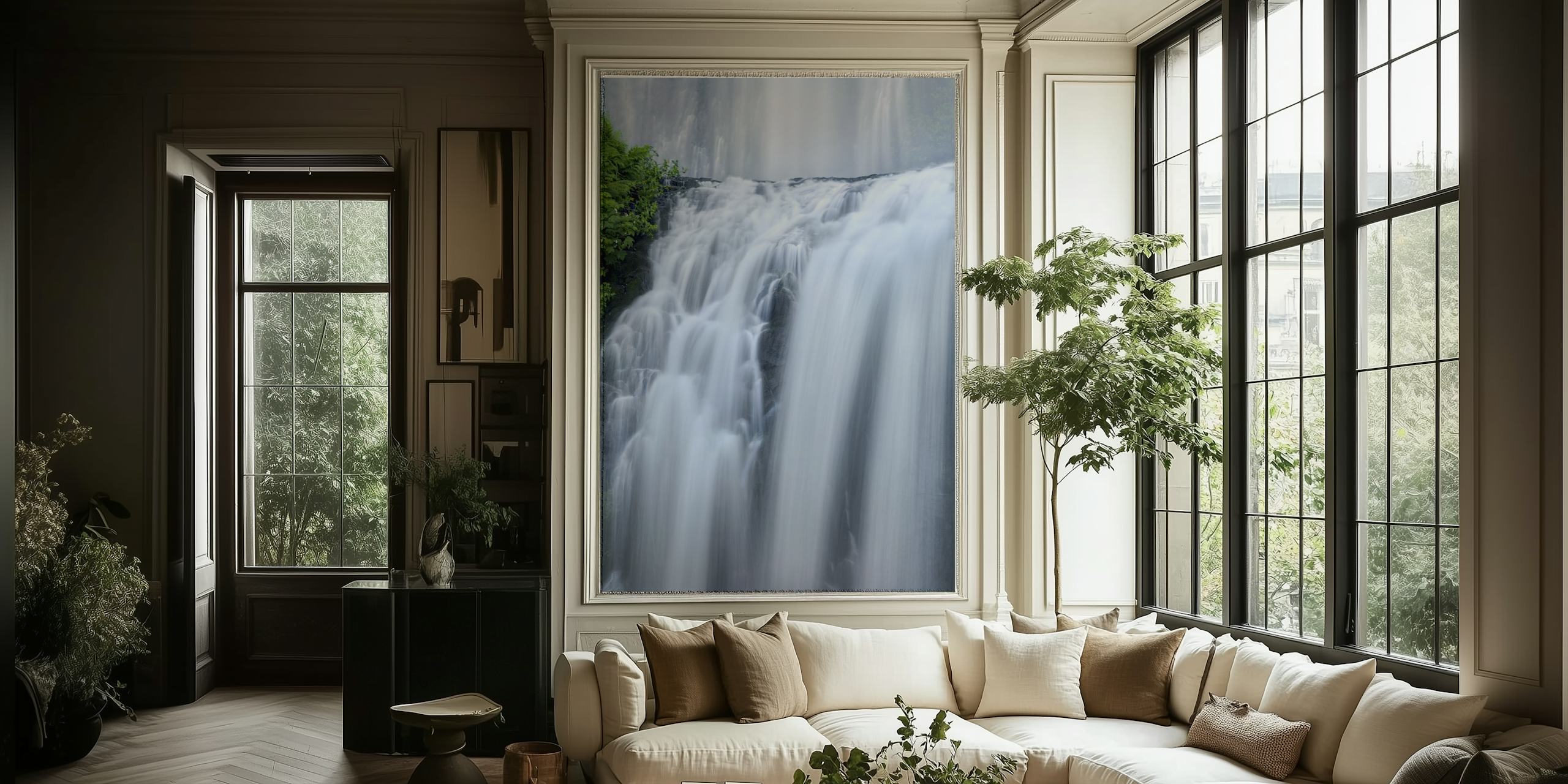 Decorative shower curtains in a bathroom setting