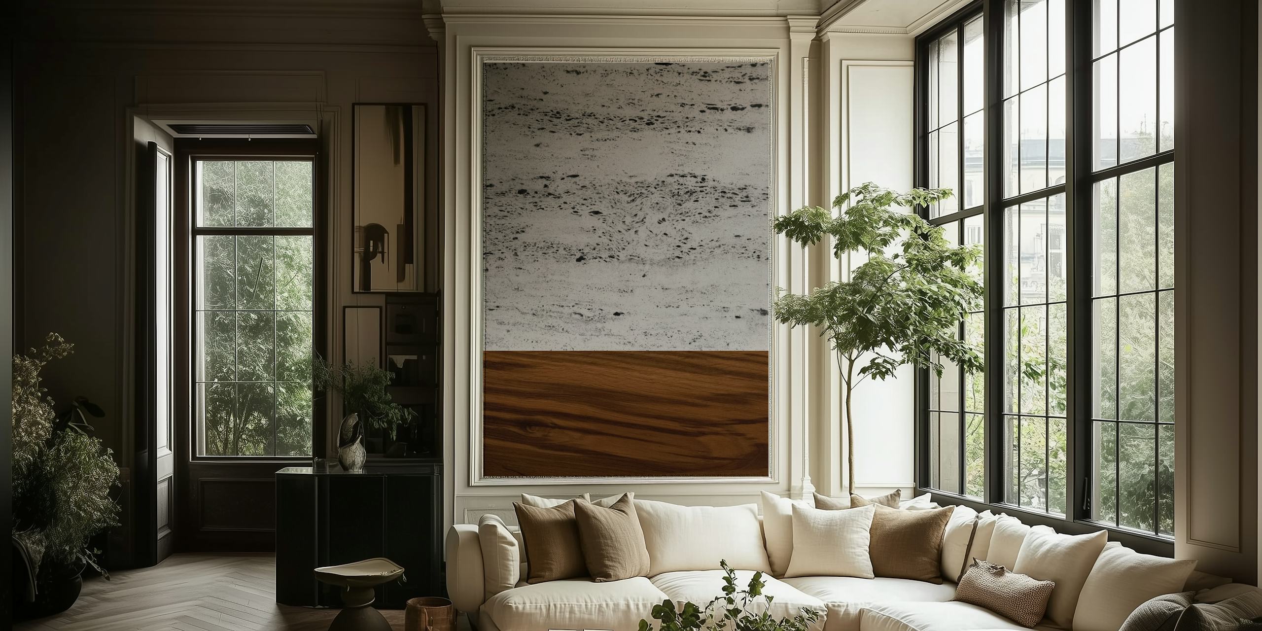 Tapeta Wood and Concrete 2 zobrazená v místnosti