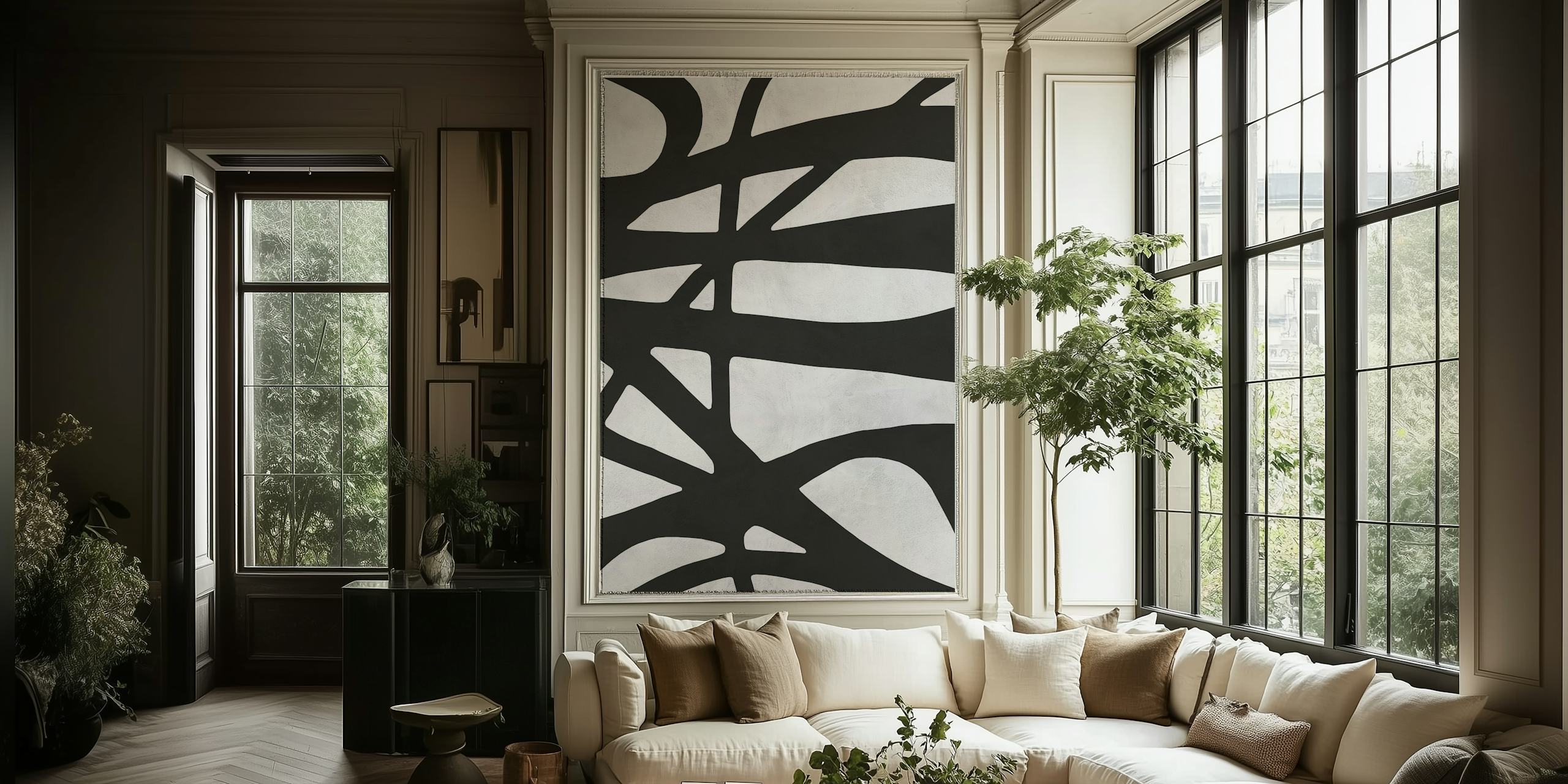 Black expressionism I wallpaper in a room