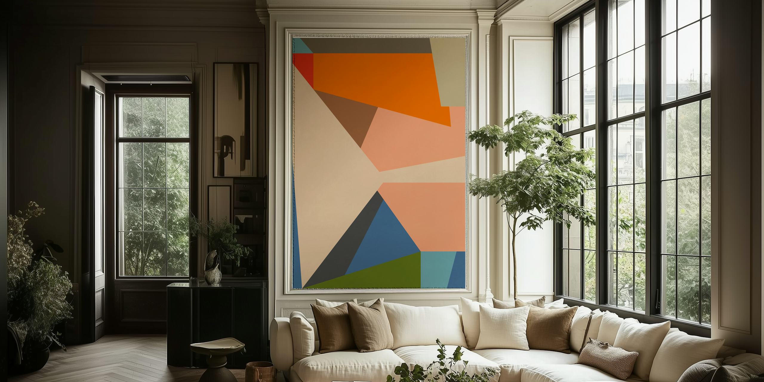 Abstract Composition 1099 wallpaper in a room