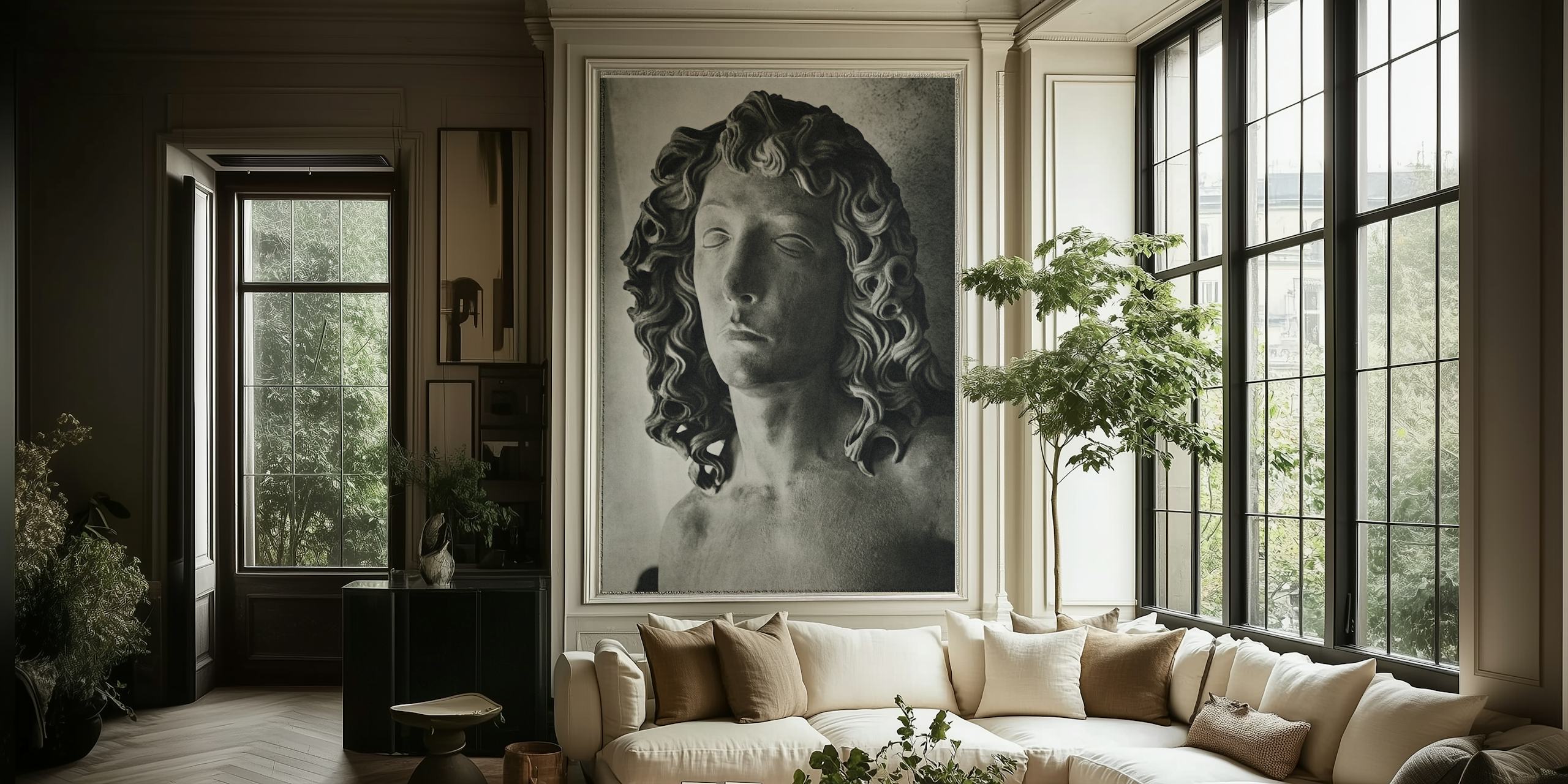 Ancient Face tapet i et stilig rom