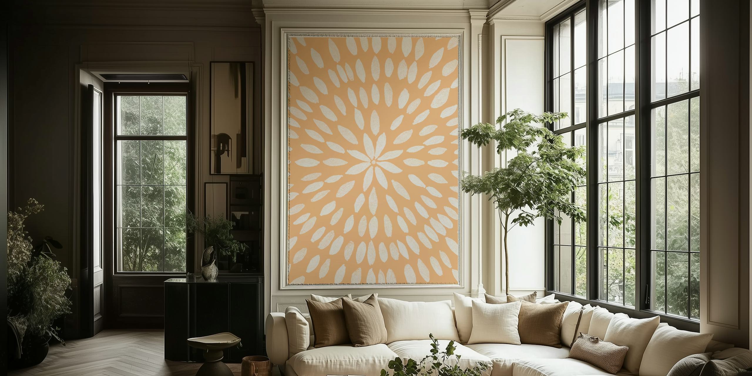 Mandala Flower 6 wallpaper in a room