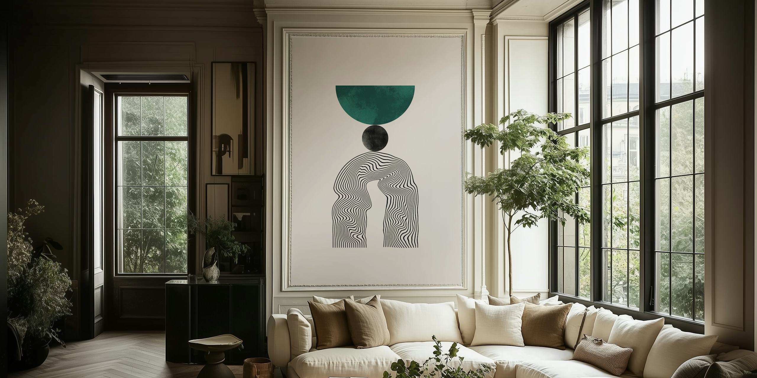 Modern Zen Design wallpaper in een kamer