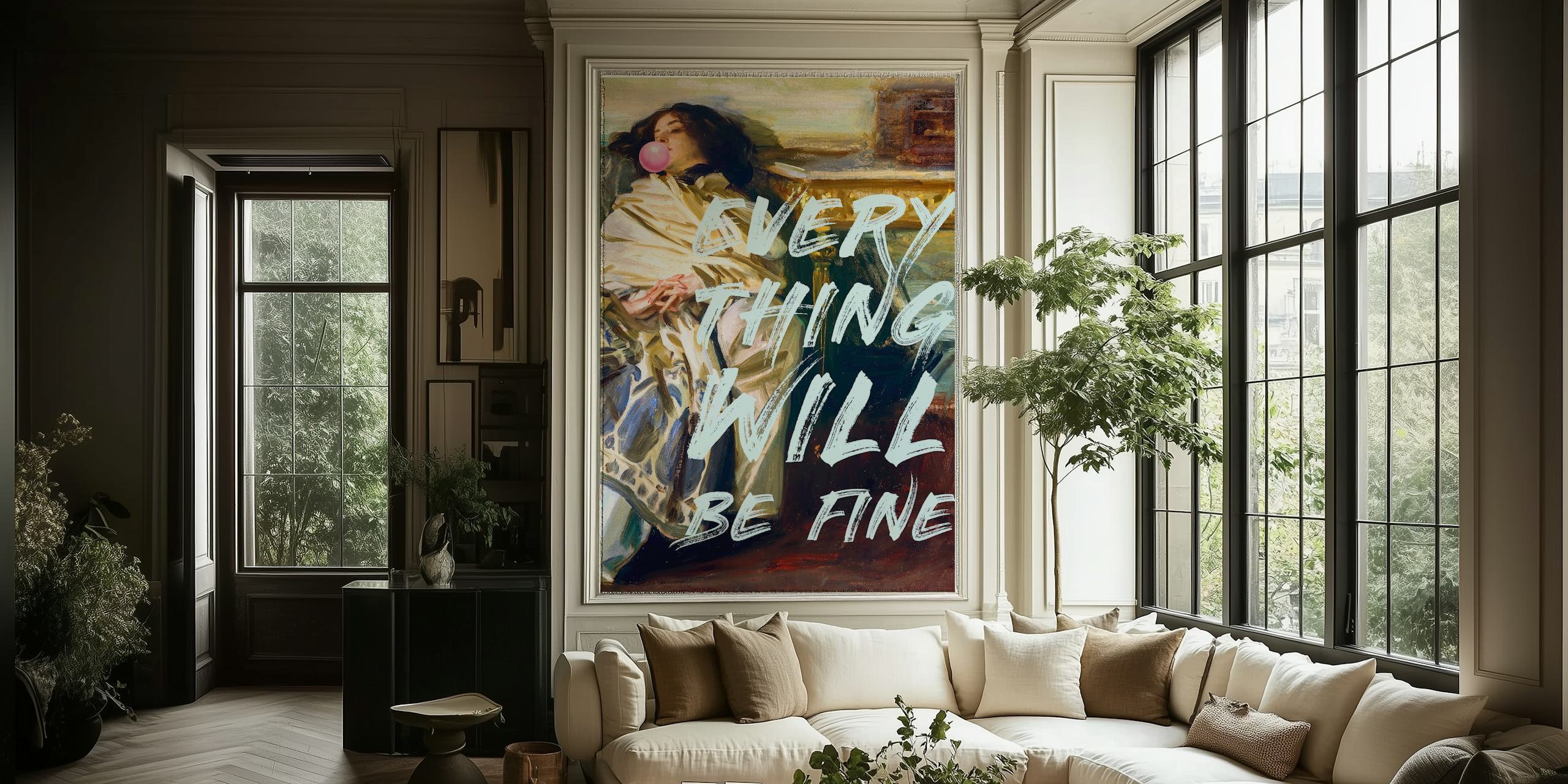 Everything Will Be Fine Art Tapete in einem Raum