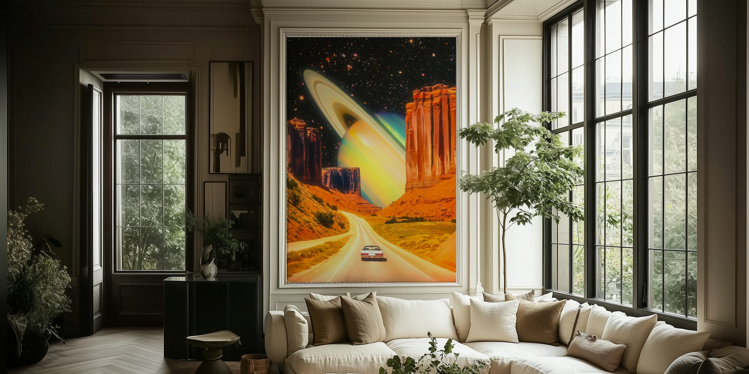 Road Trip to the Rings of Infinity papel pintado en una habitación