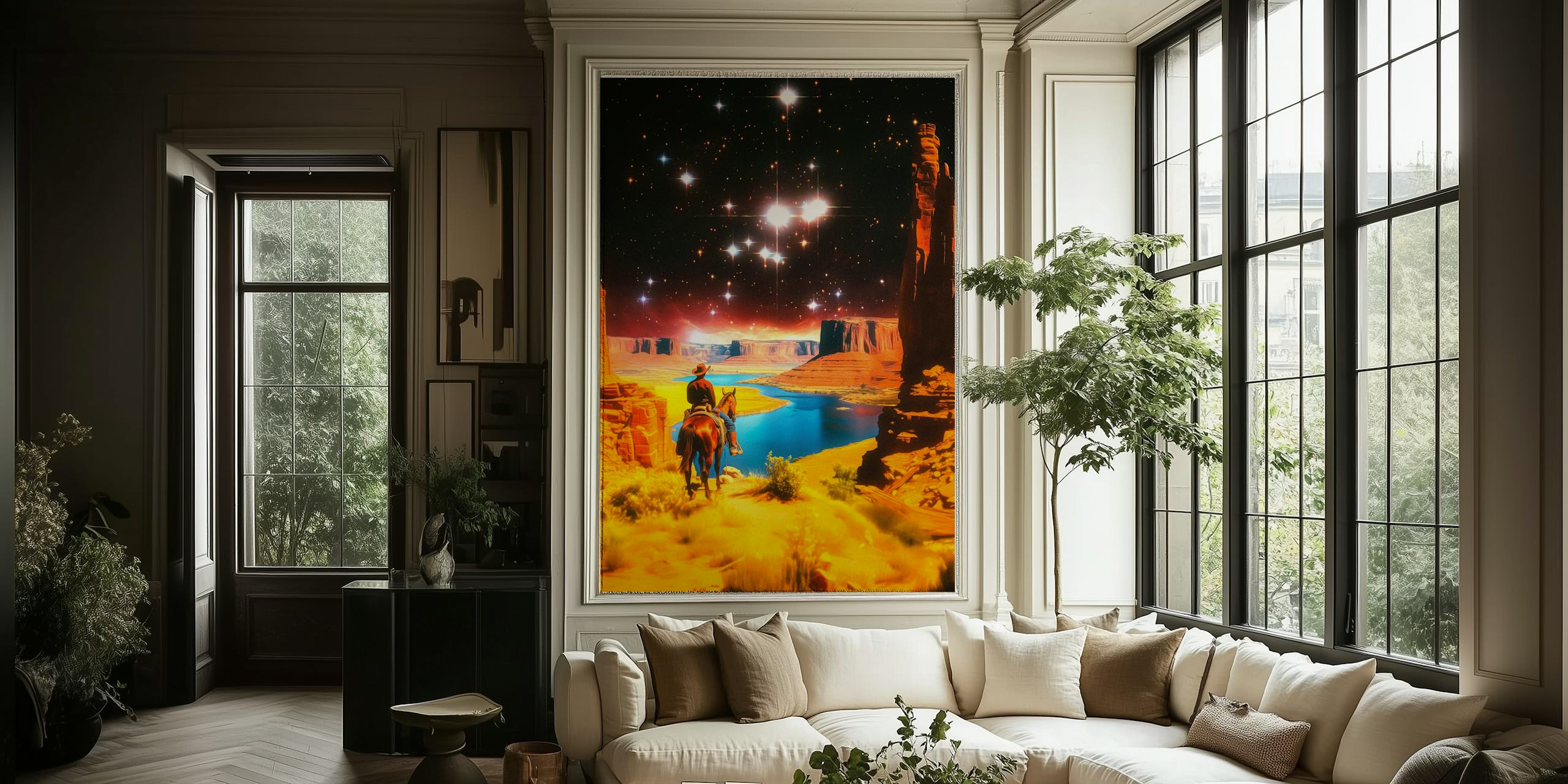 The Cosmic Frontier wallpaper in a room setting