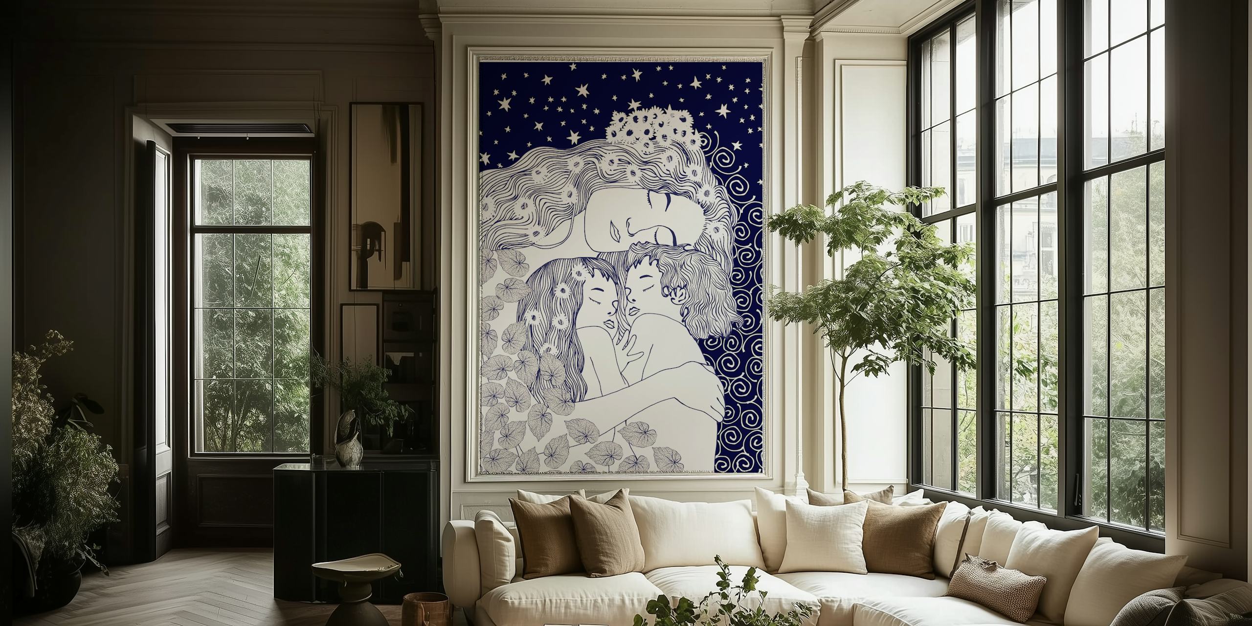 Design della carta da parati Mother and children