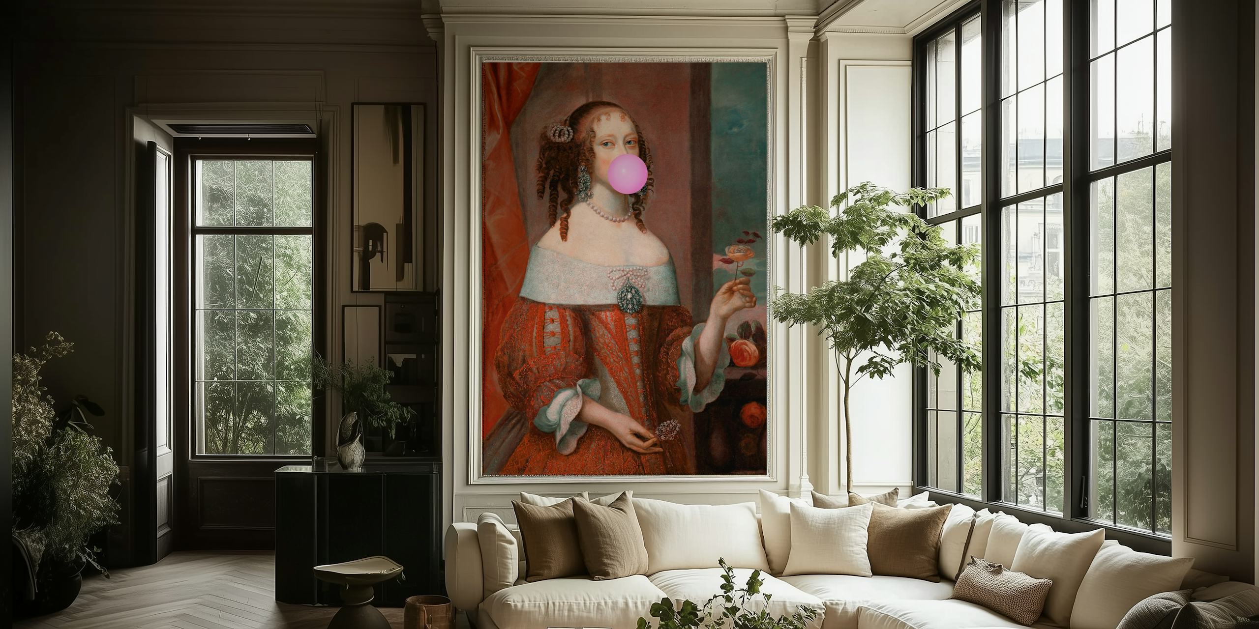 Bubble-Gum Duchess II wallpaper in a room