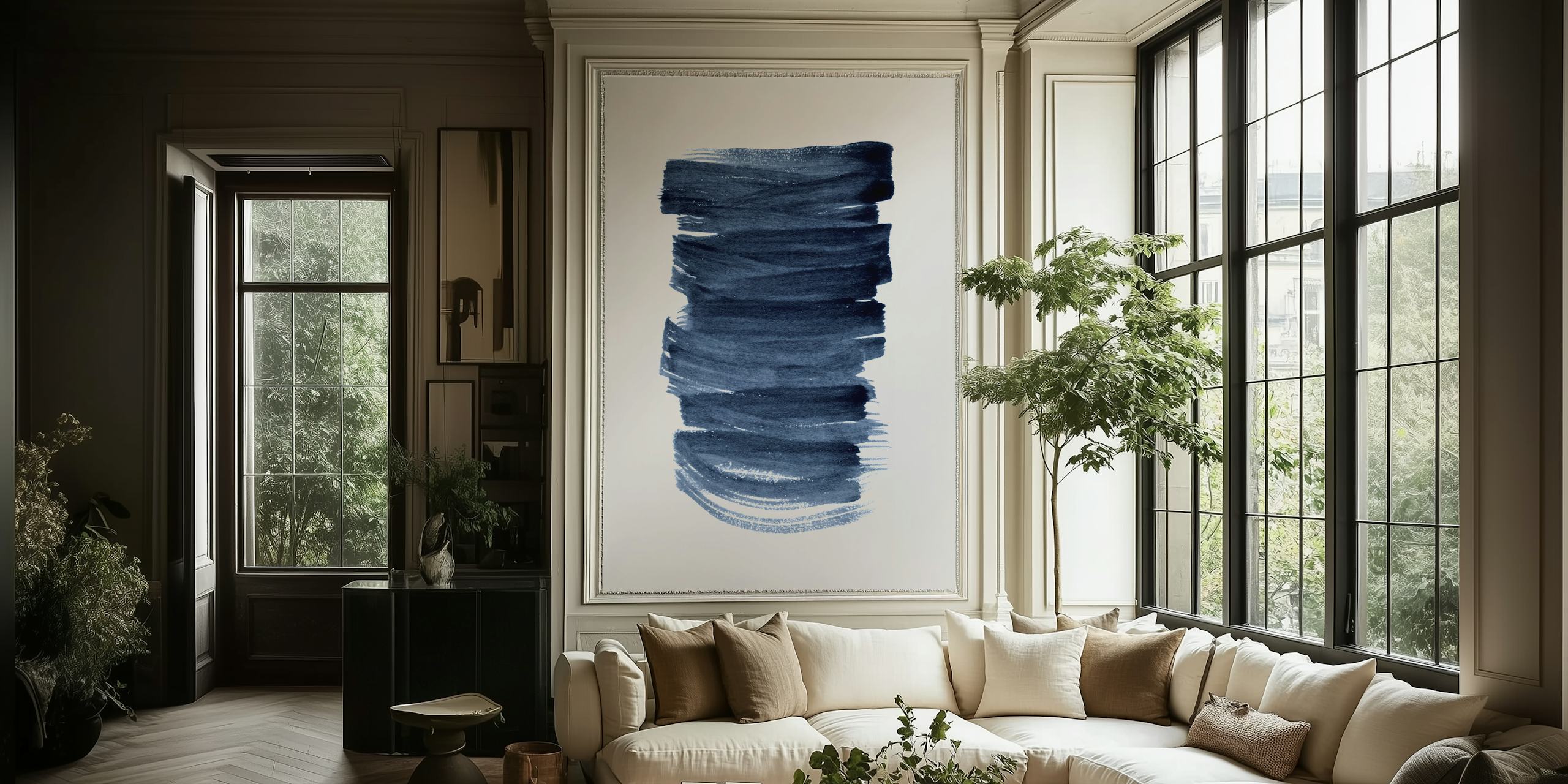 Abstract indigo brushstroke wallpaper u sobi