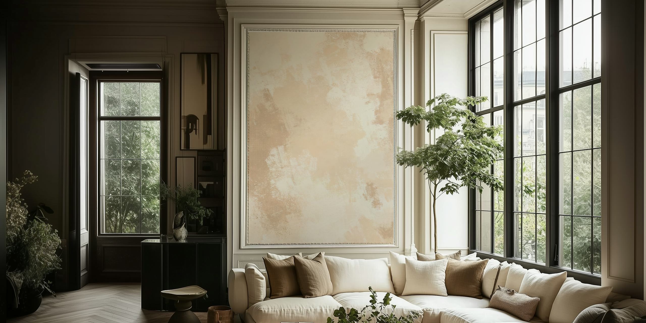 Abstract beige and cream textured wallpaper design
