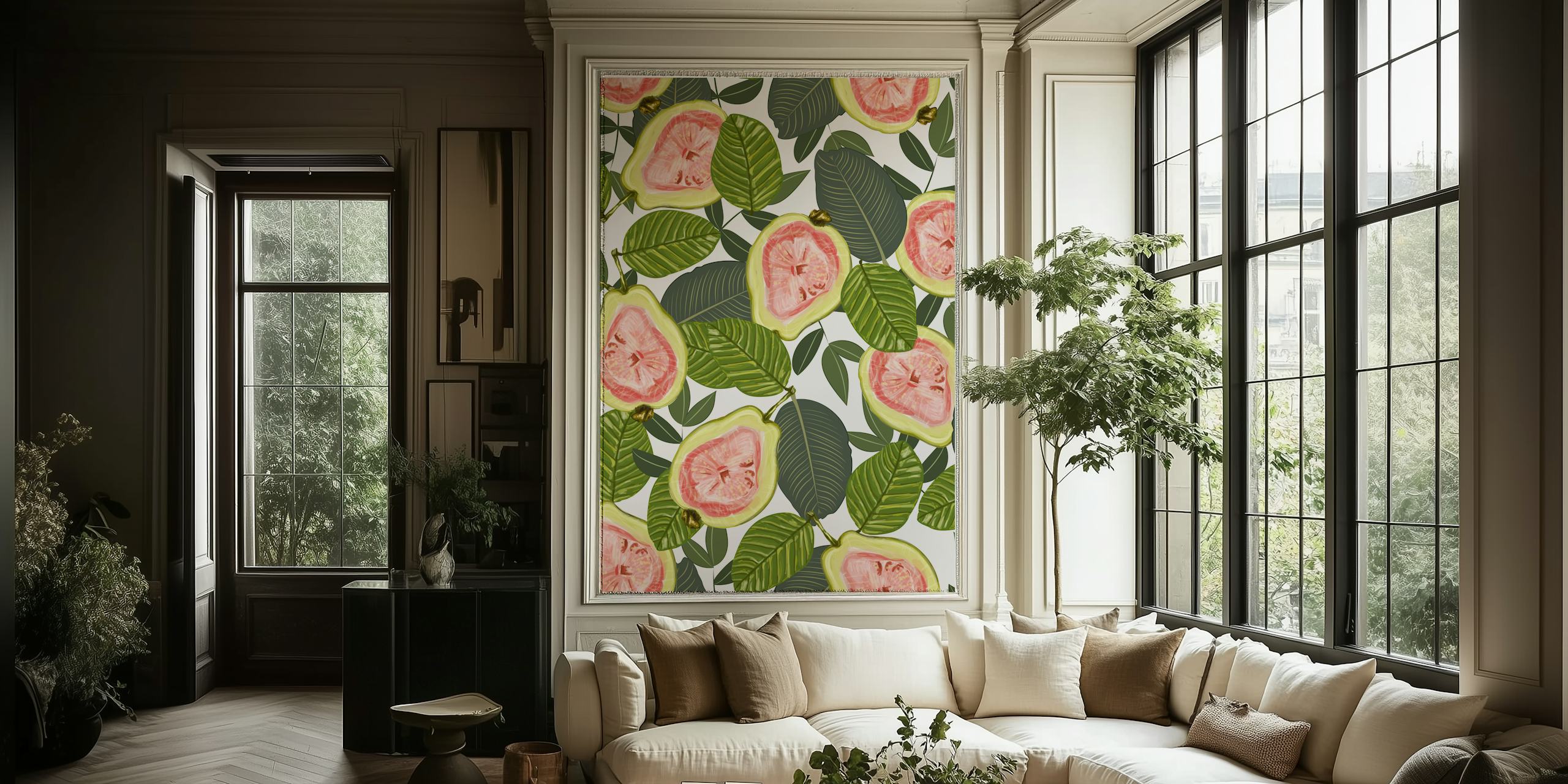 Design de papier peint Guava Light dans une pièce