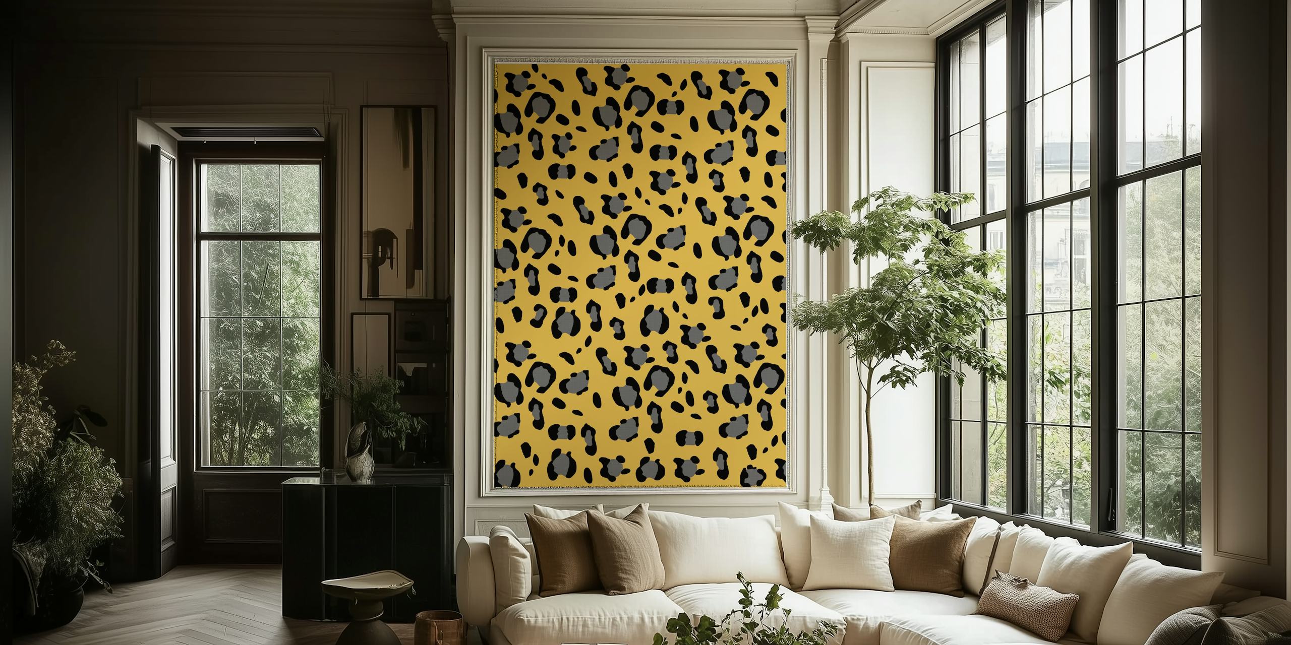 Leopard Animal Print Glam 17 wallpaper in a room