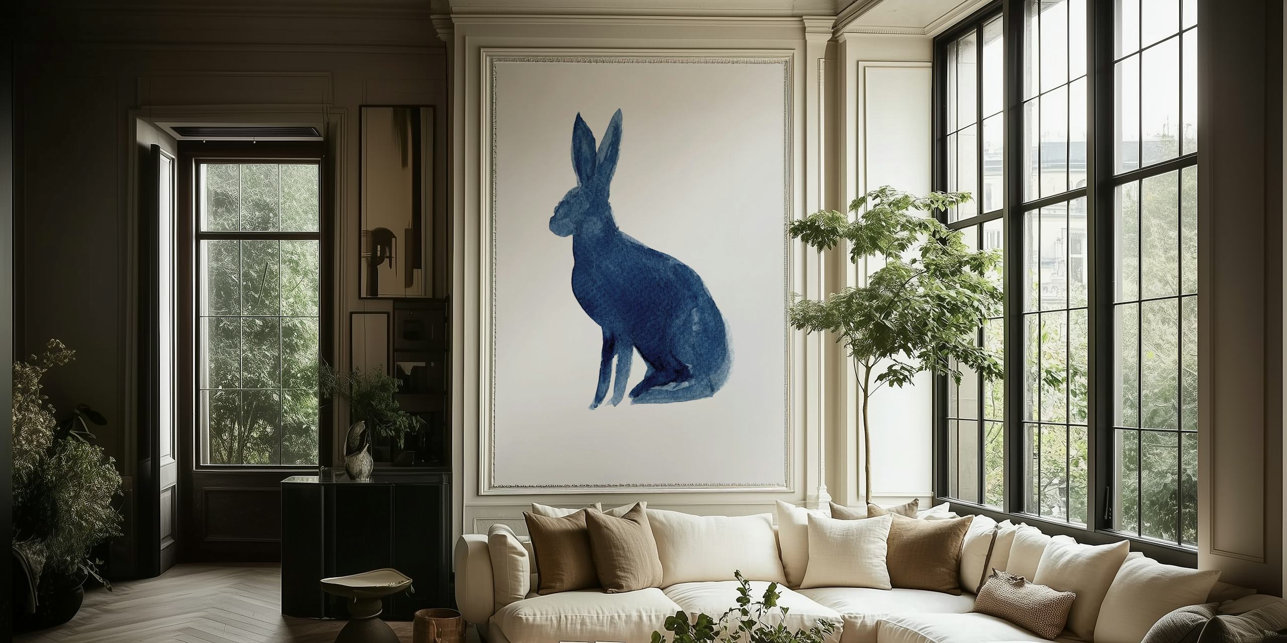 Hare Tapete in einem Raum angezeigt