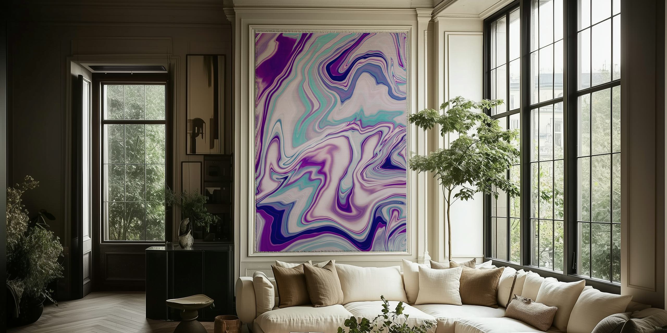papier peint Liquid Unicorn Marble Dream dans une pièce