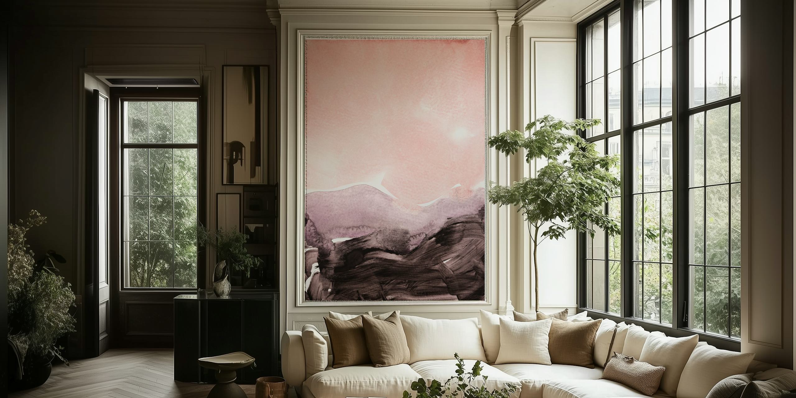 Abstraktes mauve und graues Wallpaper-Design