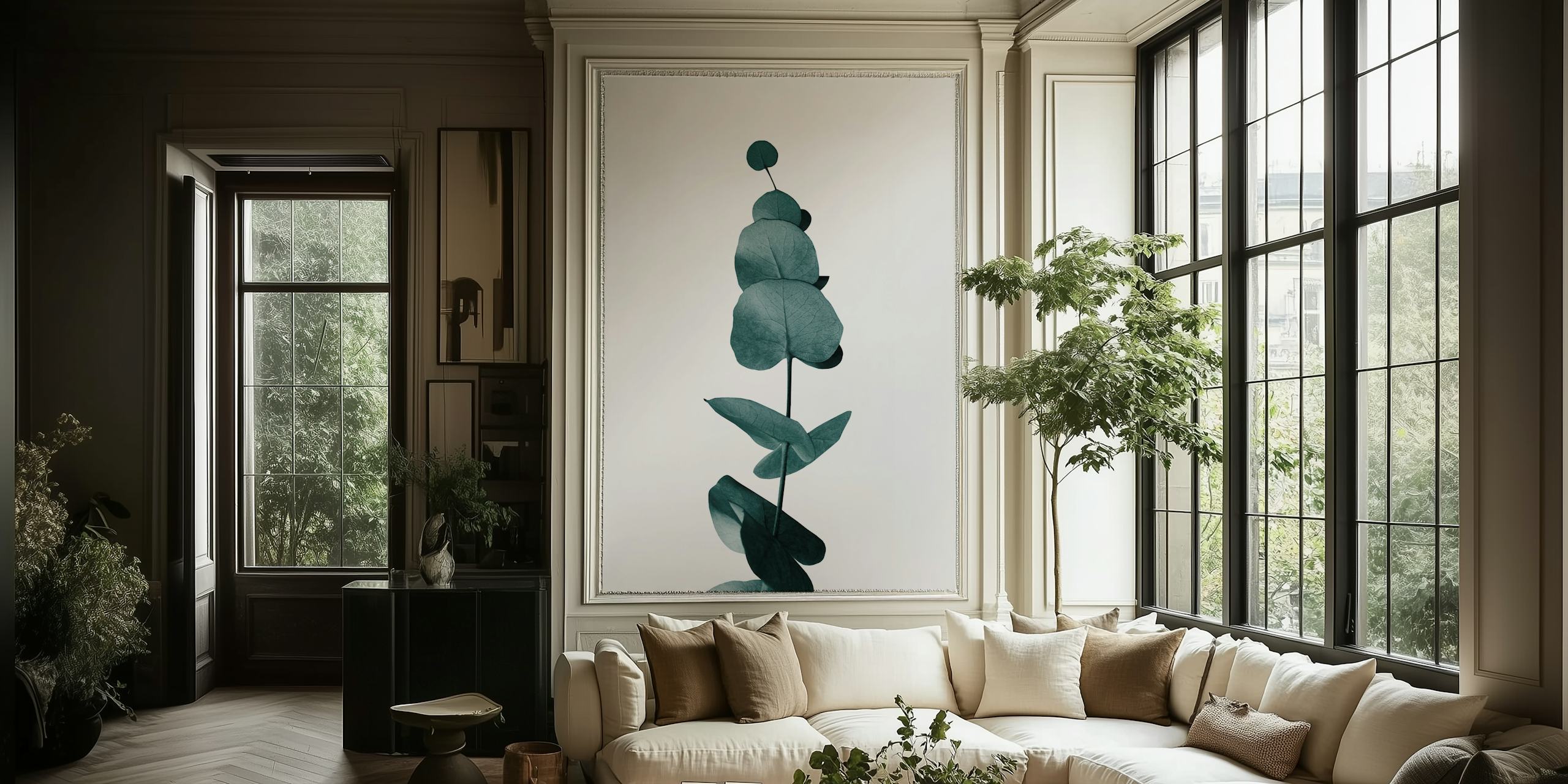 Eucalyptus Delight Glam 1 wallpaper in a room
