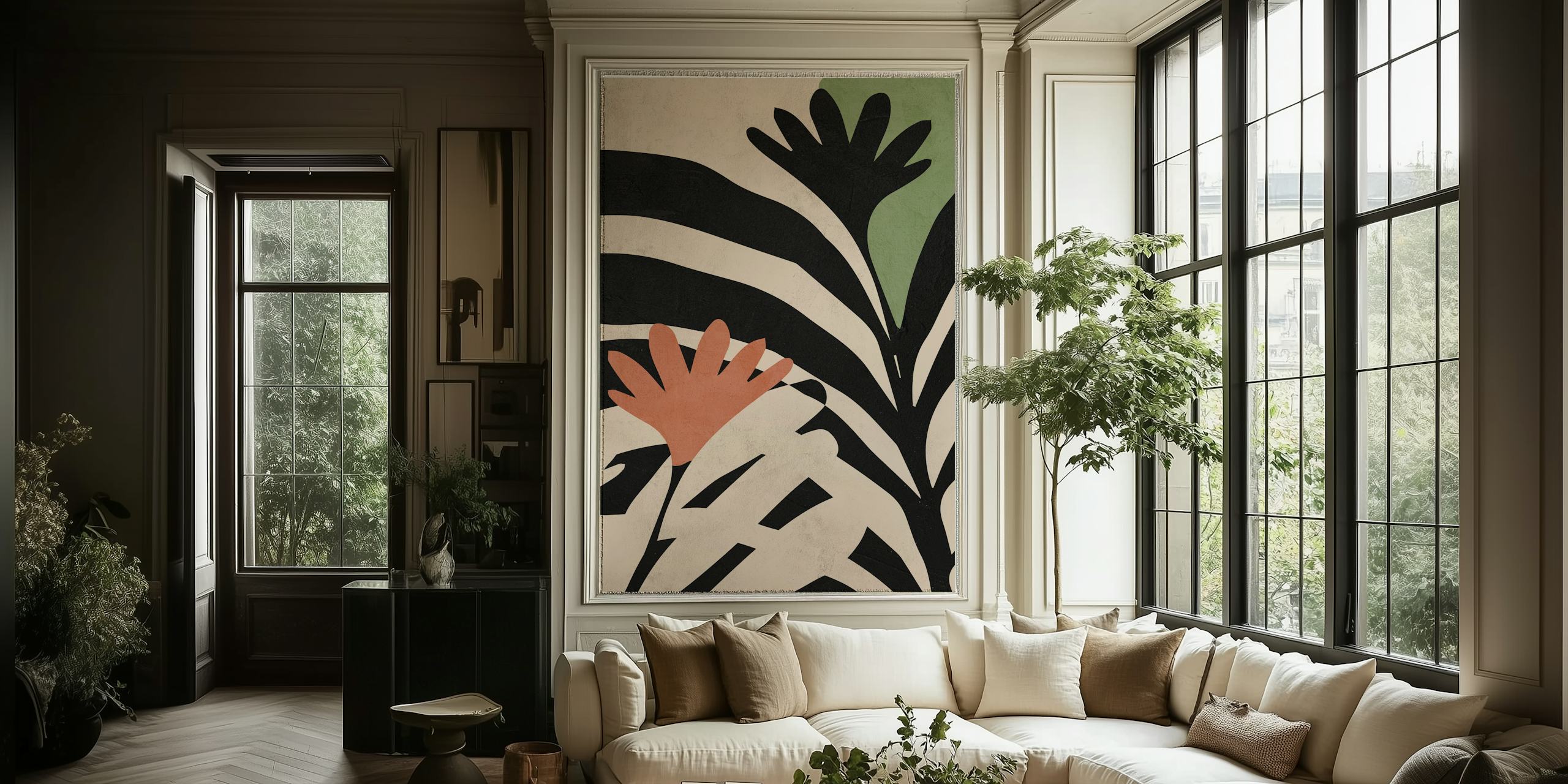 Σχέδιο ταπετσαρίας African Jungle Leaf σε τοίχο