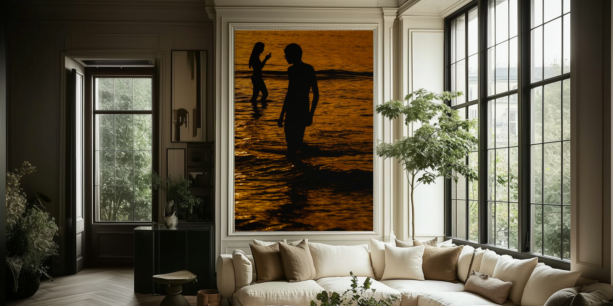 Mediterranean sunset III wallpaper in een kamer