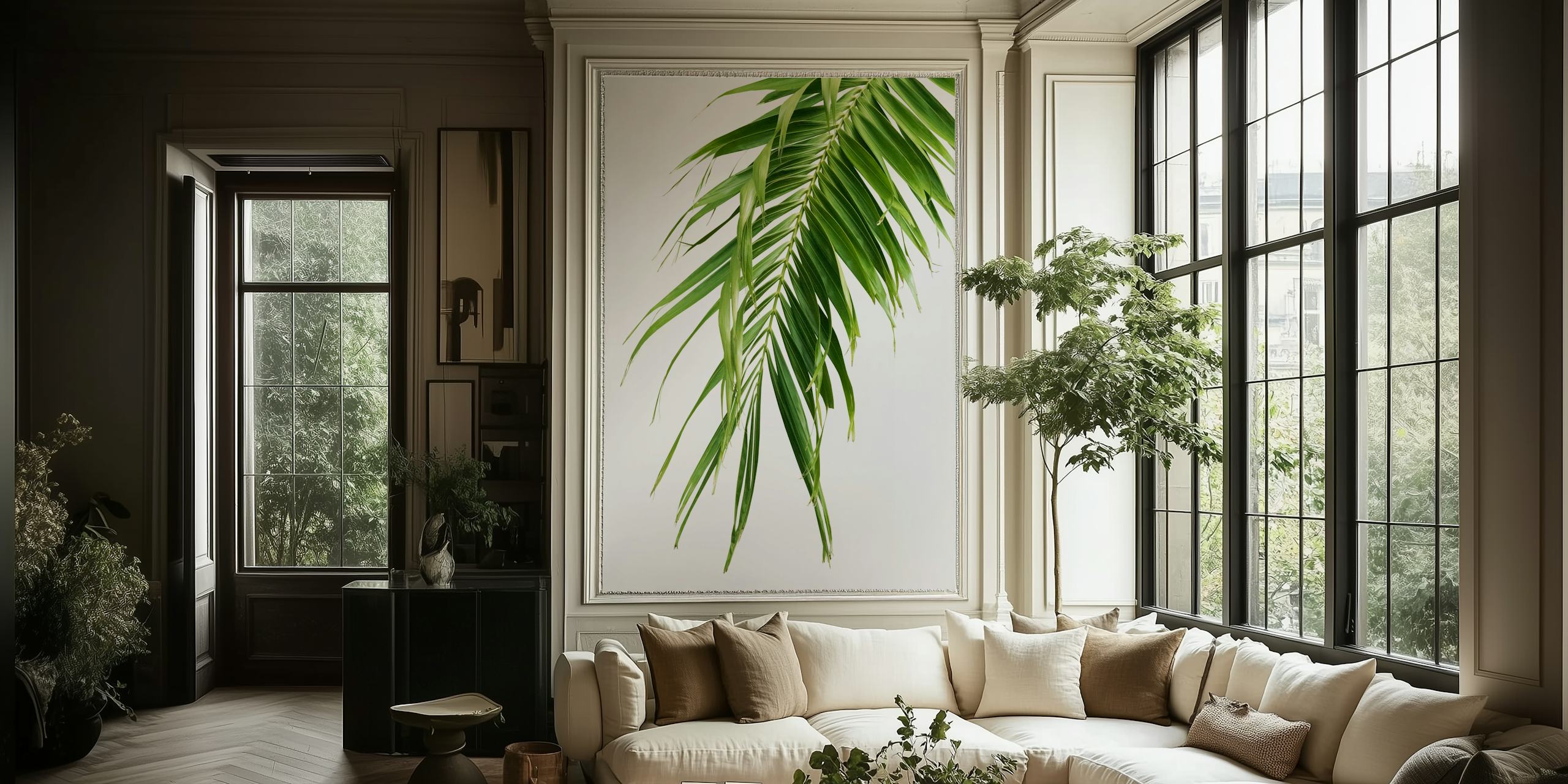 papier peint Palm Leaf Jungle Cali 2 dans une chambre élégante