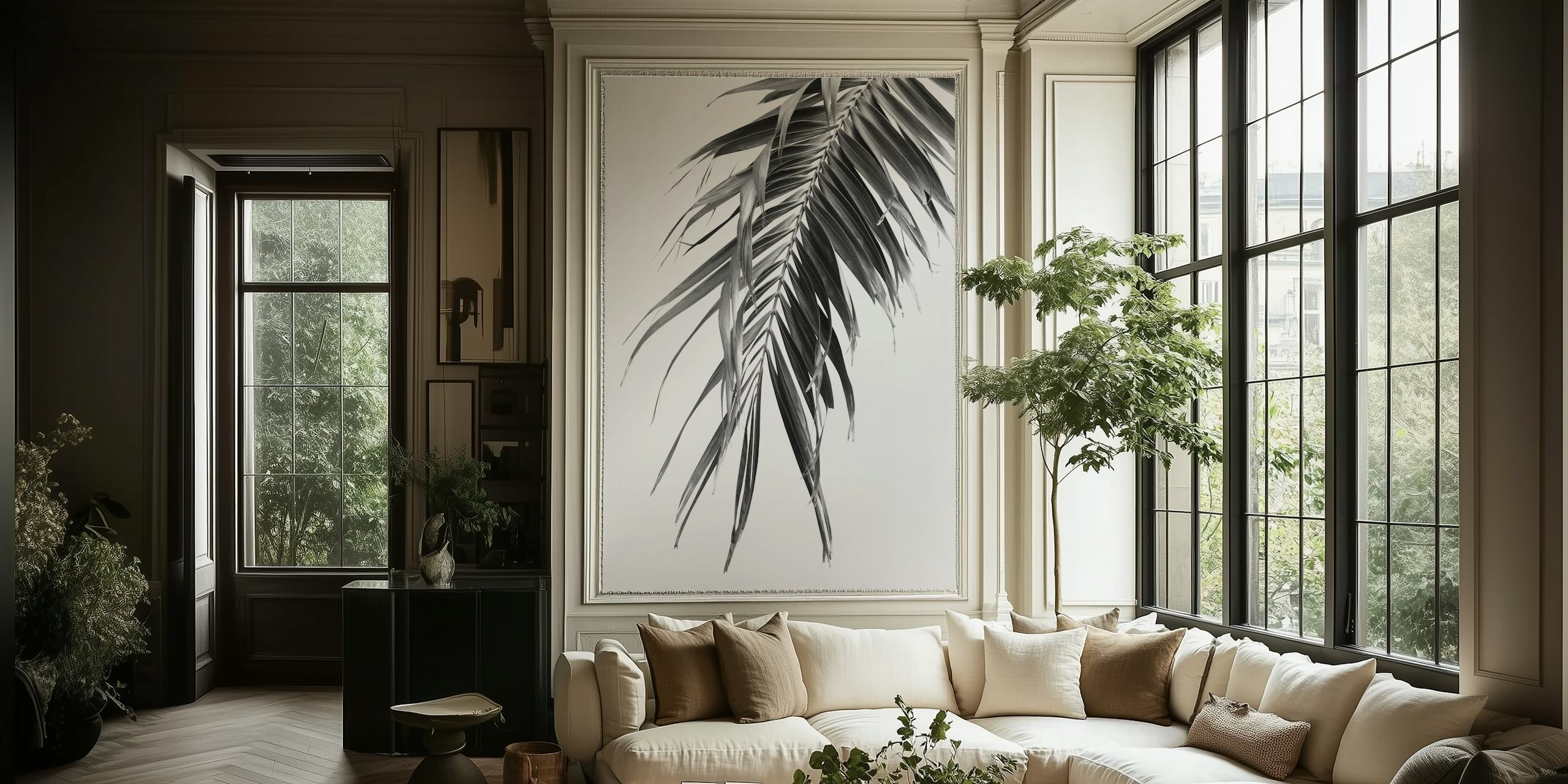 Palm Leaf Jungle tapet med nyanser av grönt och intrikata bladdesigner