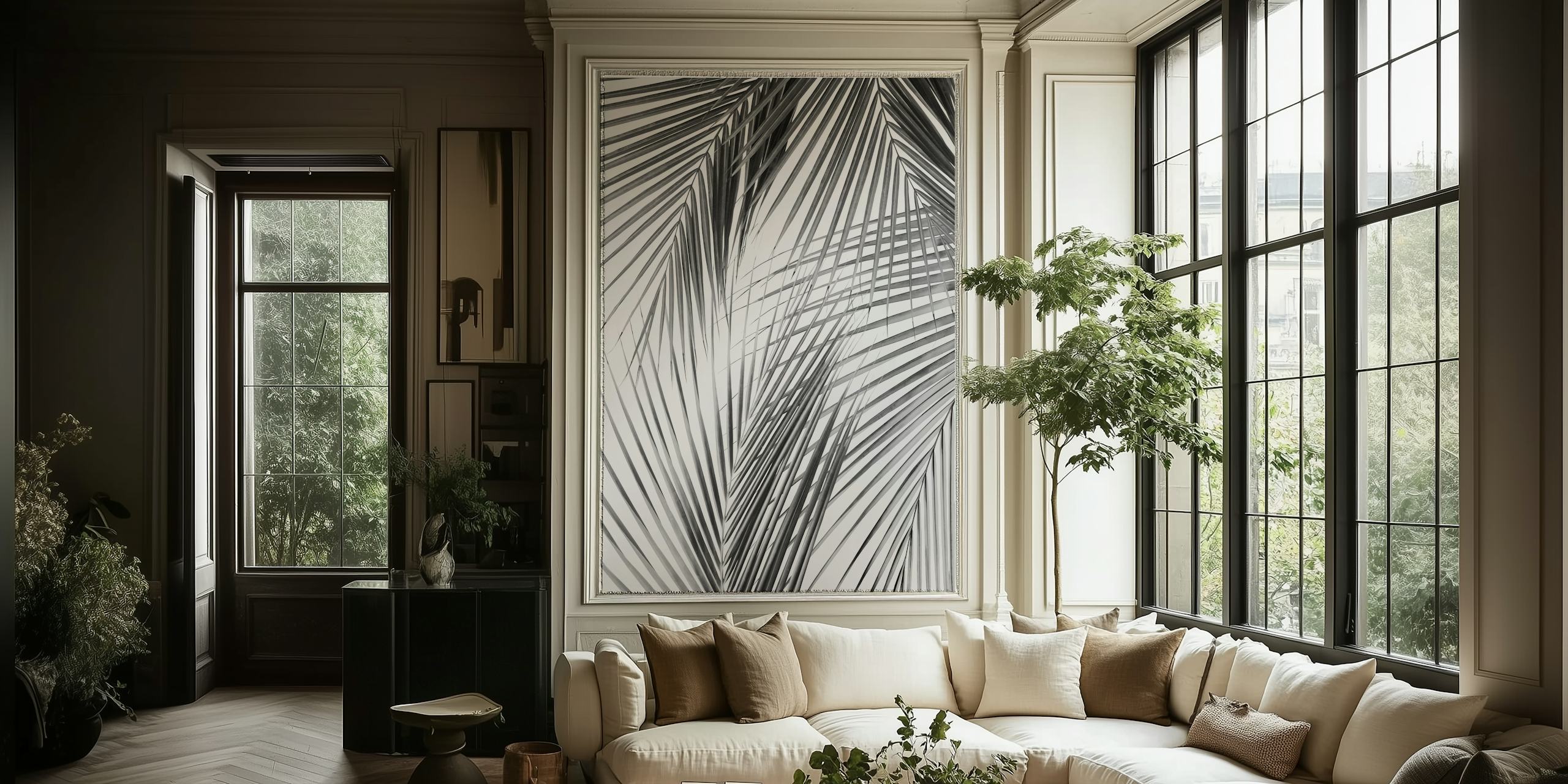 Palm Leaves Jungle Dream 2 in una stanza elegante