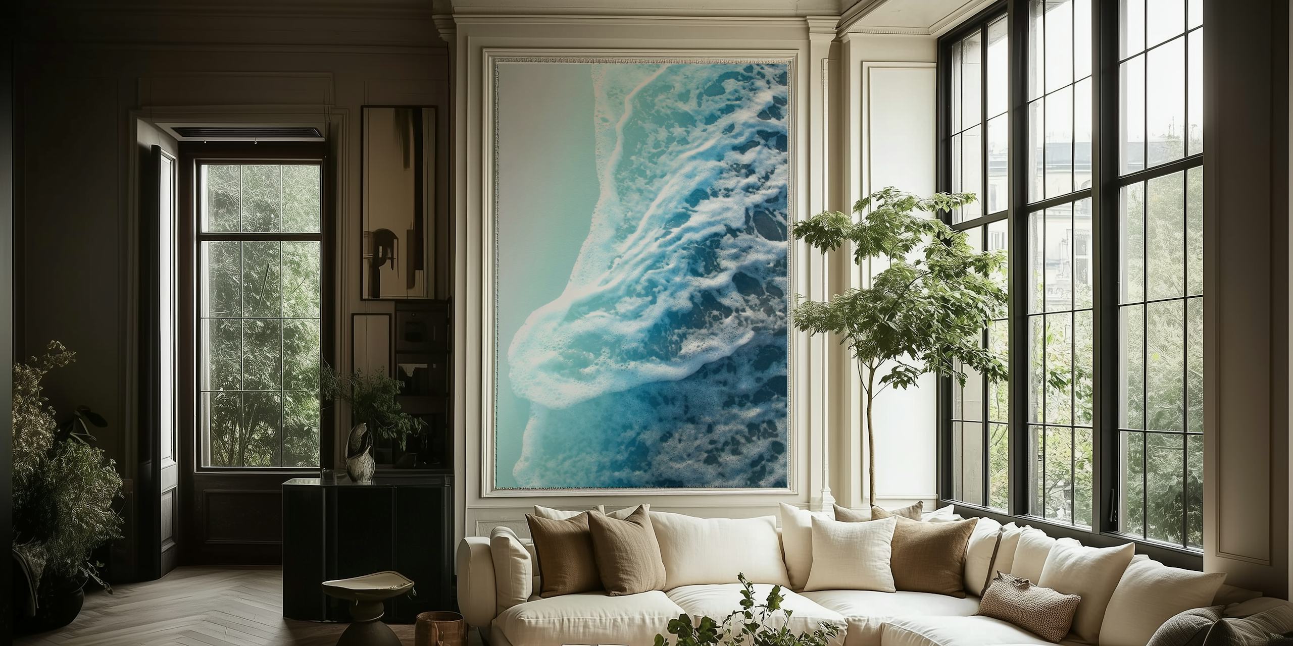 Ταπετσαρία Soft Turquoise Ocean Dream στο δωμάτιο