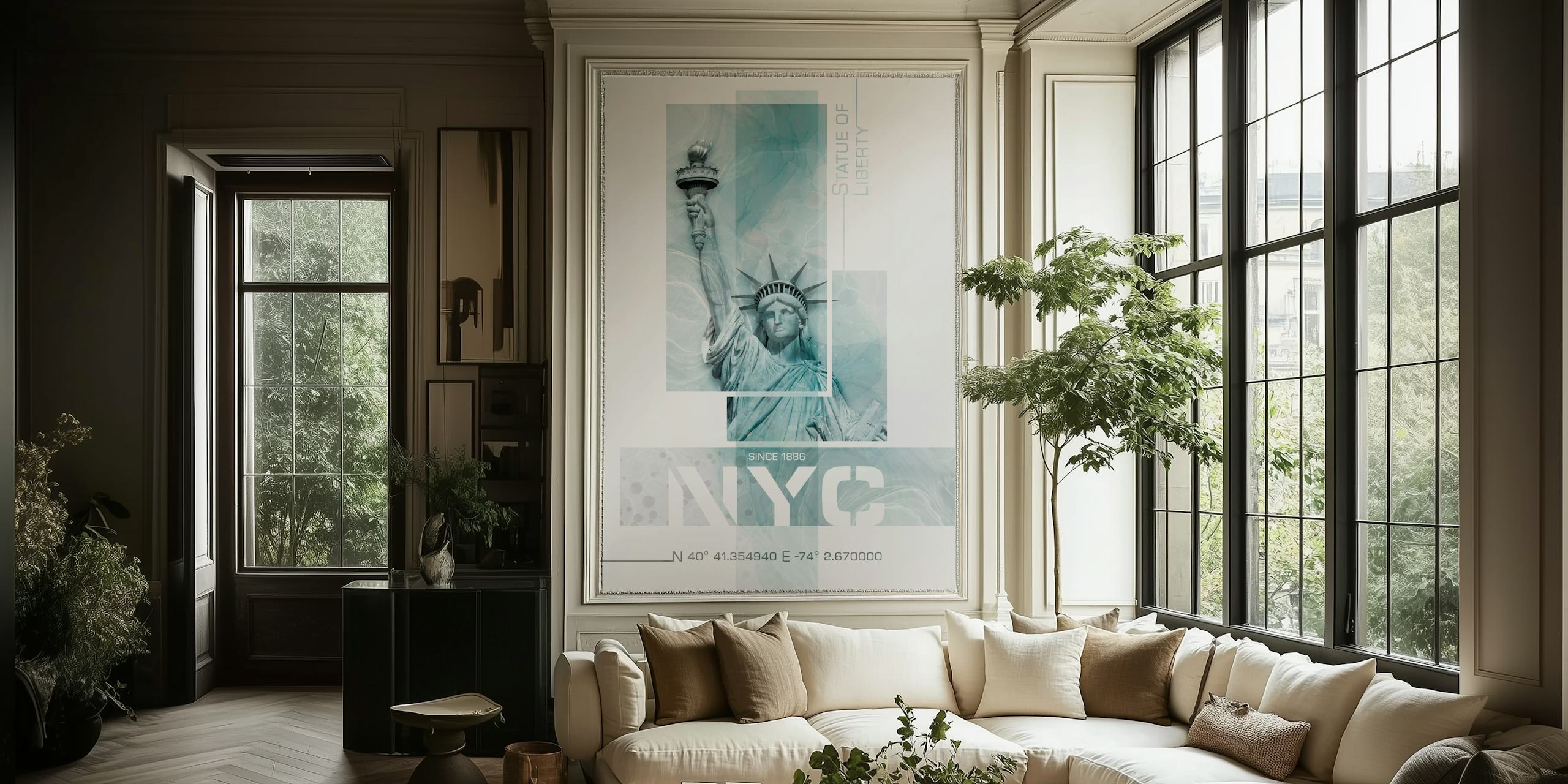 NYC Statue of Liberty tapetti huoneessa