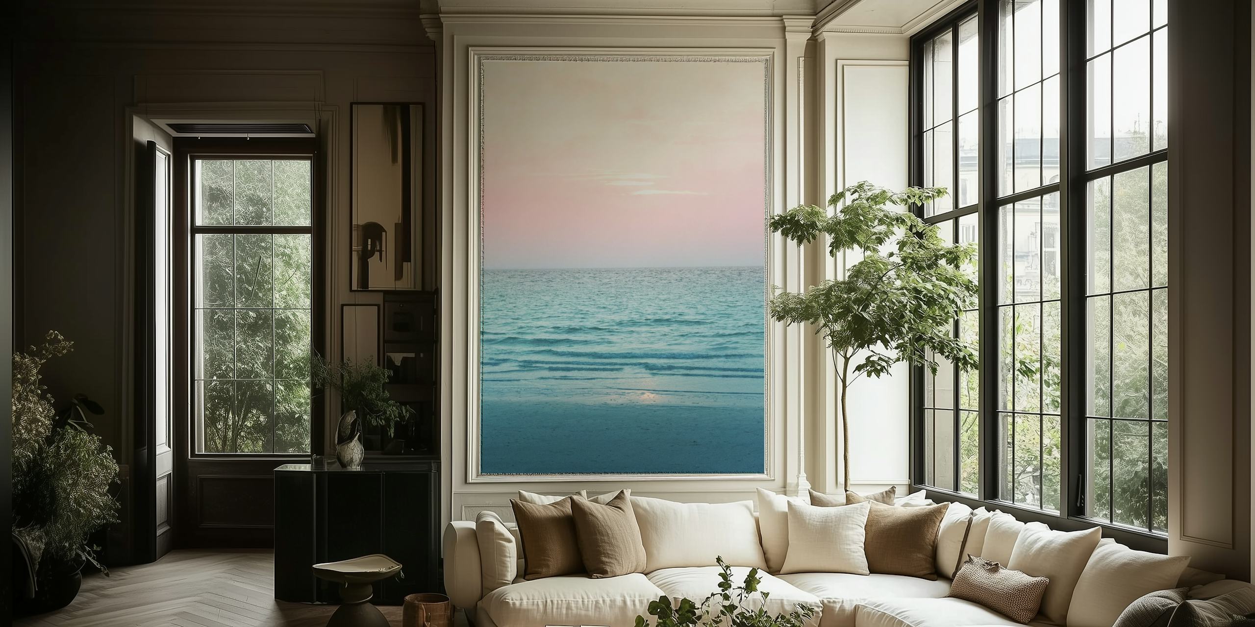 Pastel Ocean Dream Vibes 1 in een neutraal ingericht kamer
