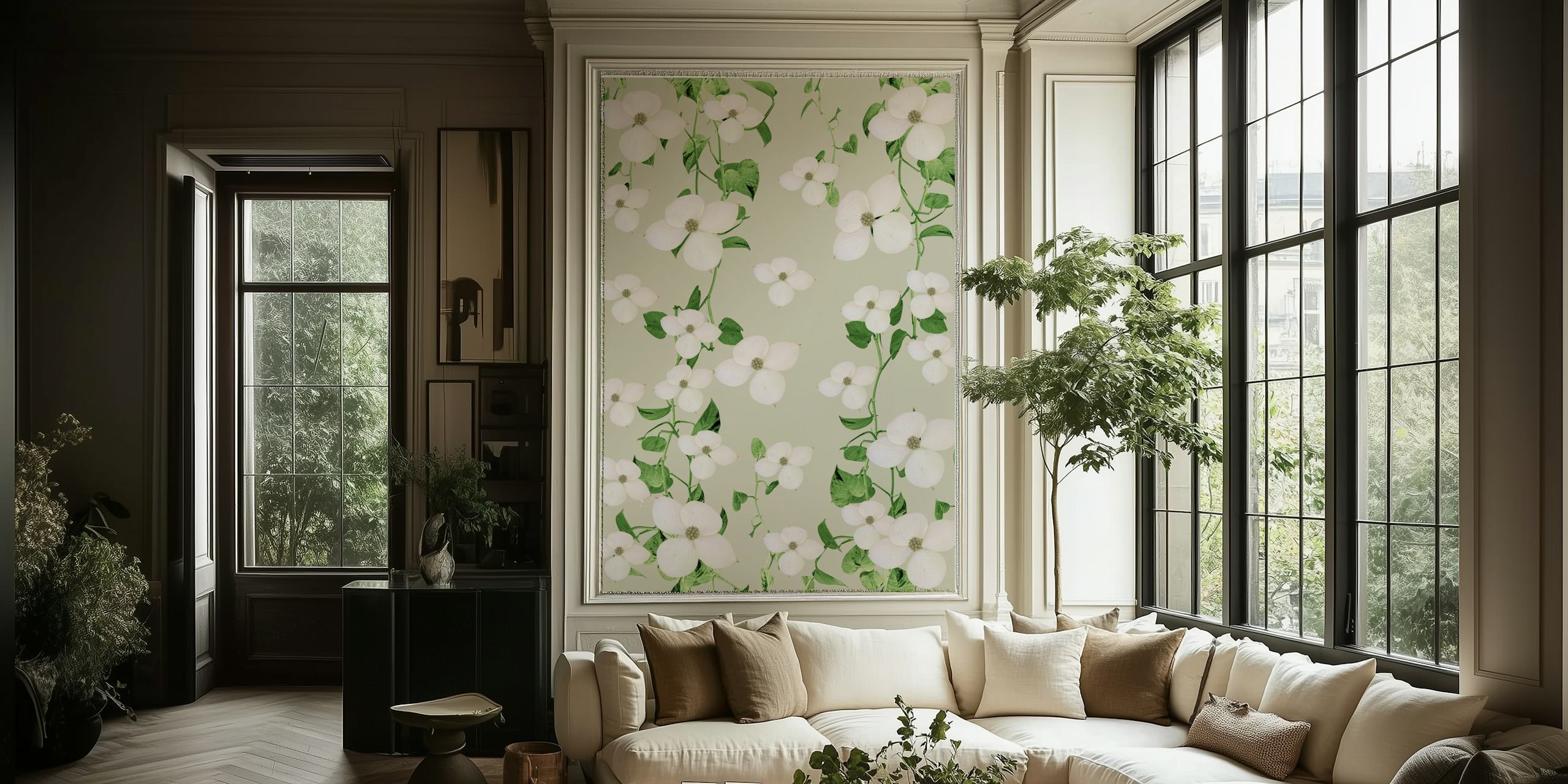 Golden Pothos Ivy Flower tapet i et rom