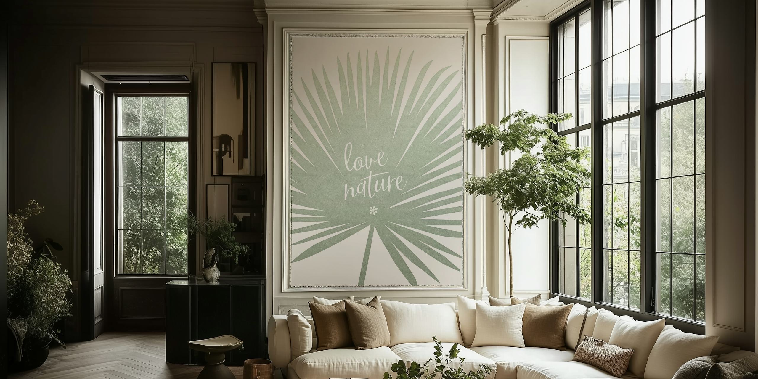 Love nature ταπετσαρία με φύλλα φοίνικα