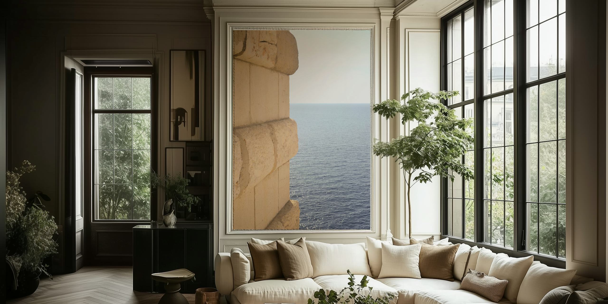 Ocean View Tapete in einem modernen Raum angezeigt