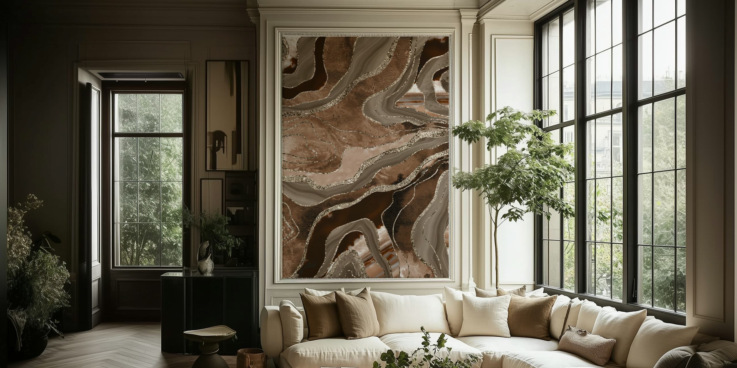 Brown Marble Agate Gold 2 Wanddesign