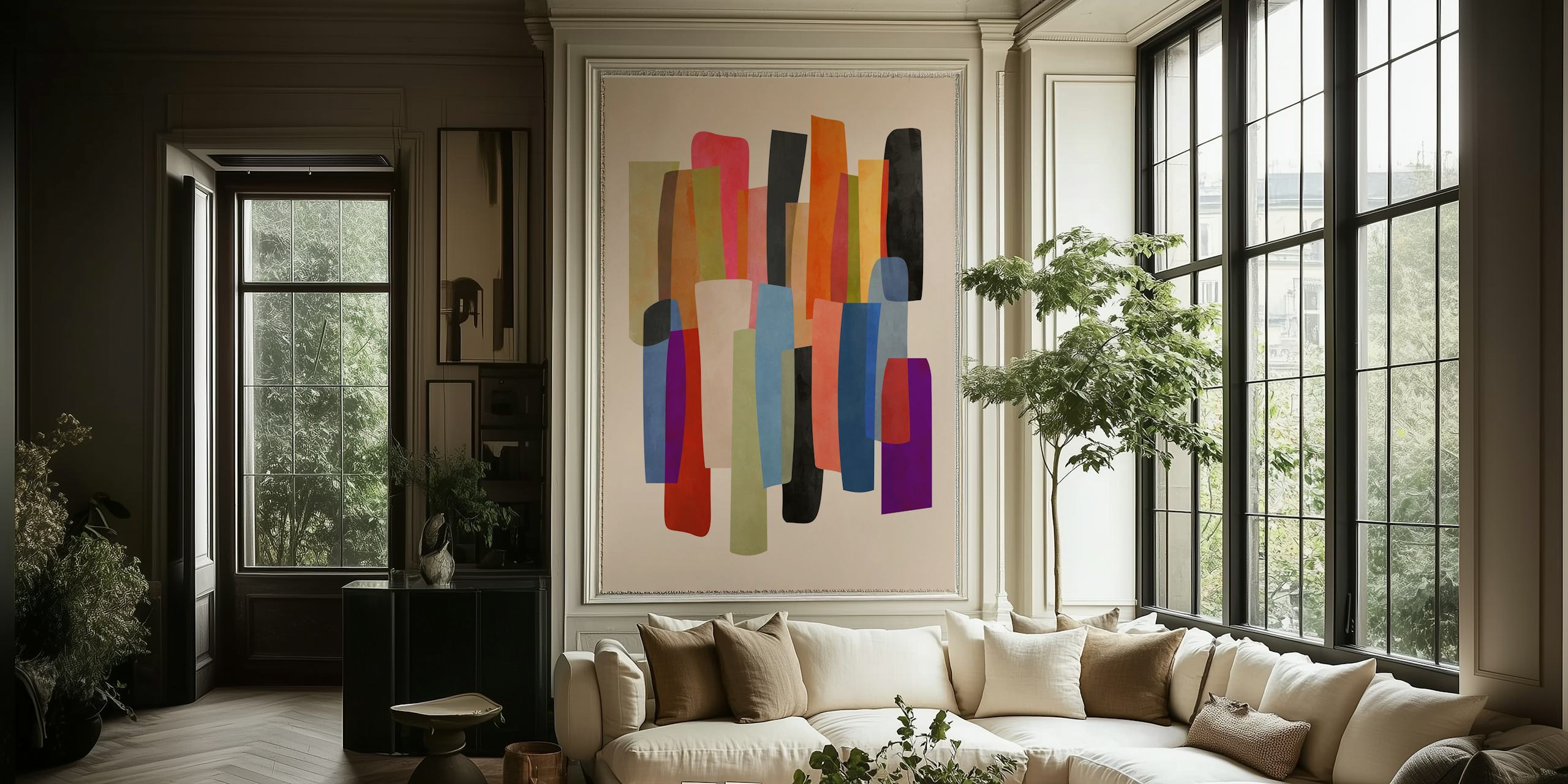 Tapeta Colored Pieces 7 u postavci sobe