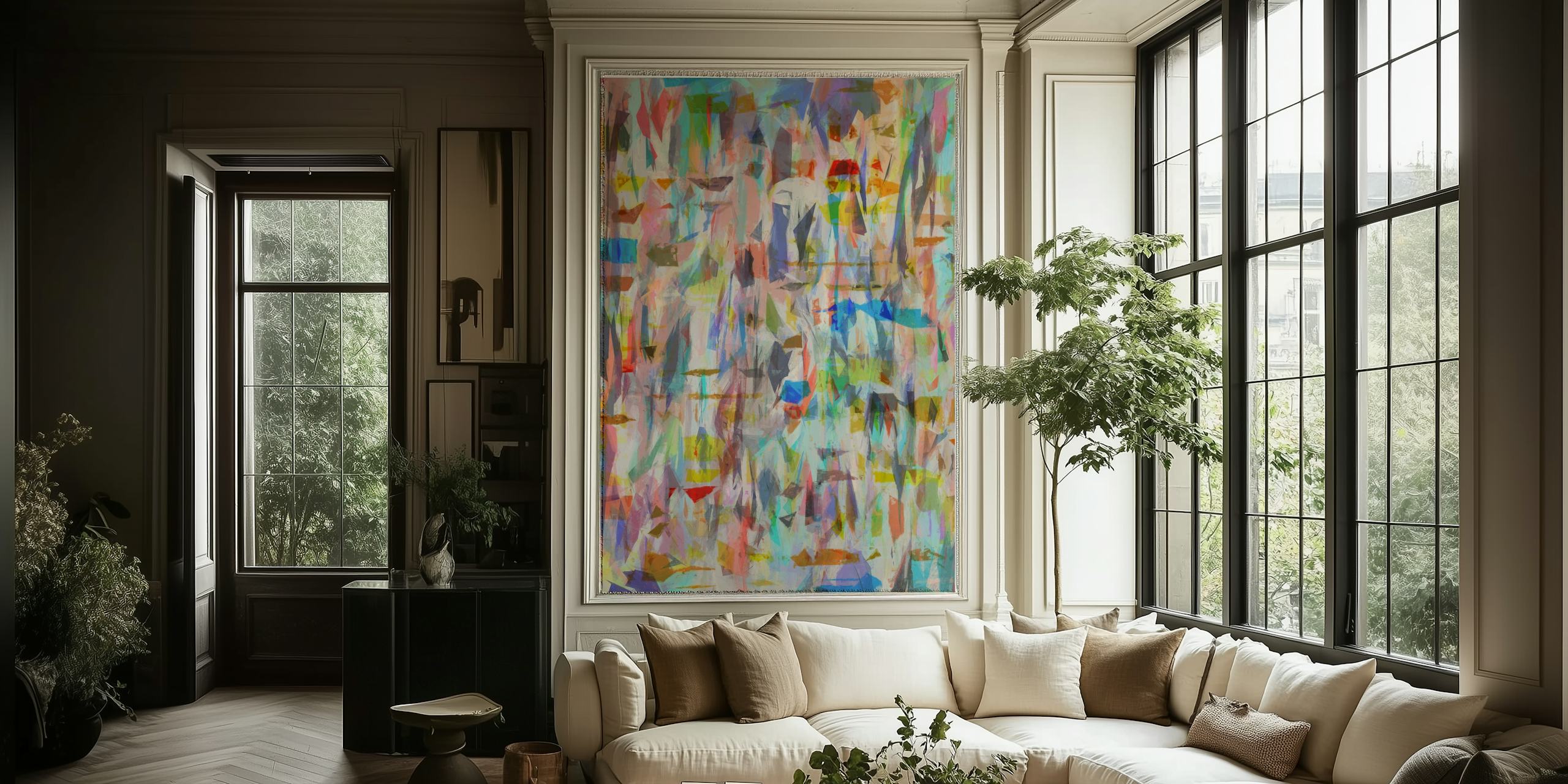 Colorful abstract pattern wallpaper featuring vibrant hues and shapes