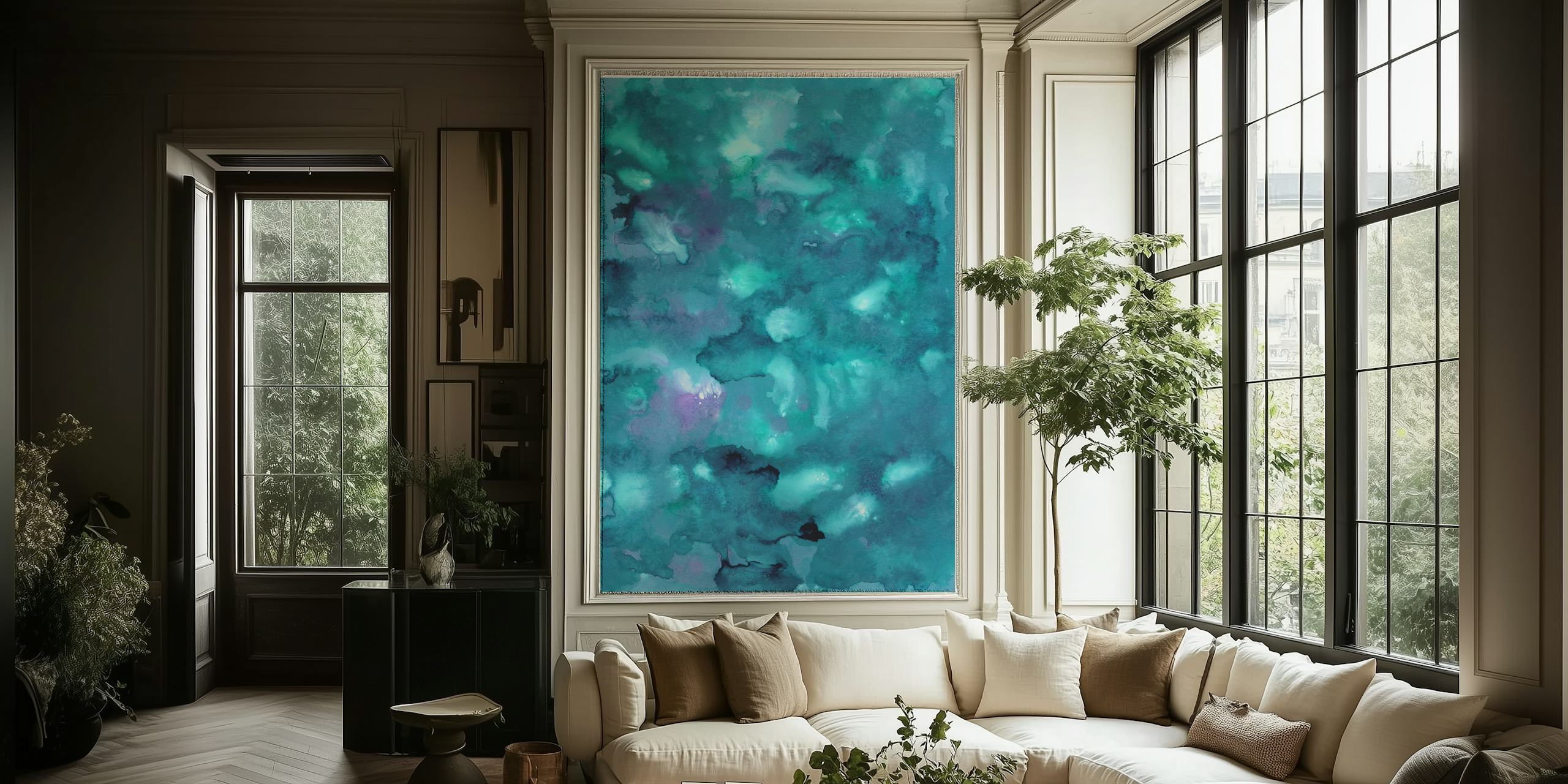 Tapeta Dreamy Ocean Painting v pokoji