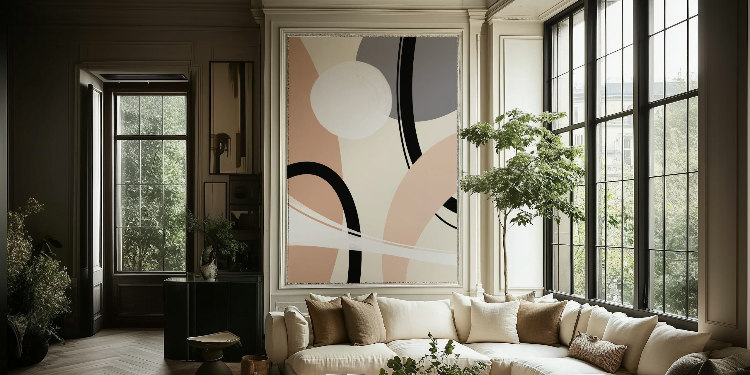 Boho Style no 5 - Bridges wallpaper in a room