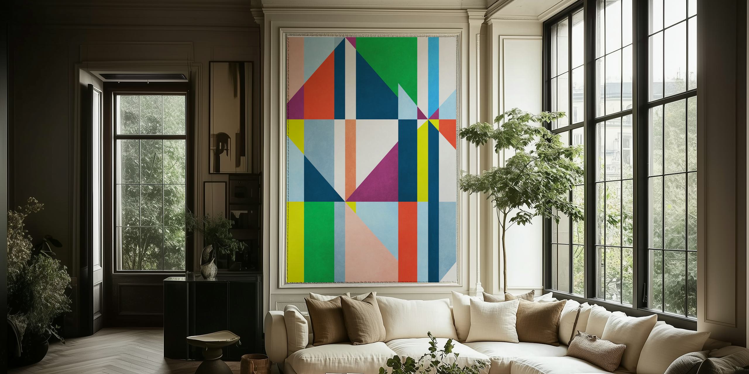 Geometric Concept 31 papel pintado en una habitación moderna