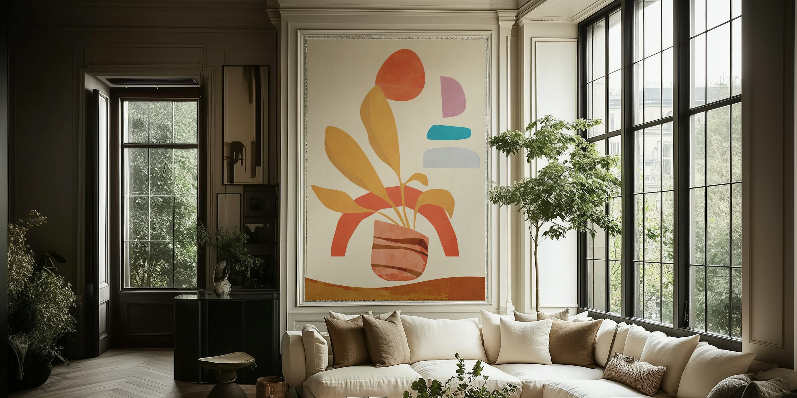 Enchanted Garden wallpaper in a cozy room