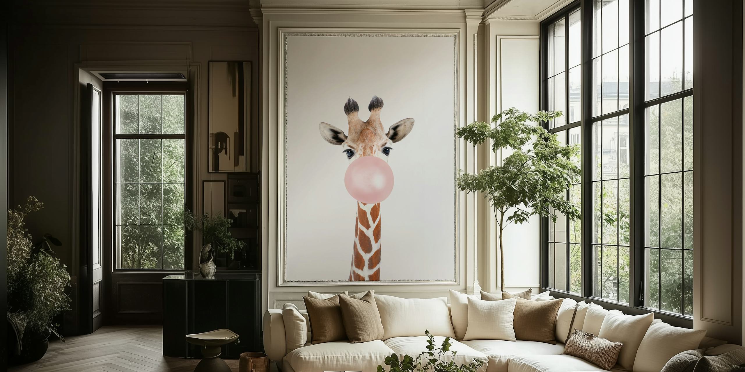 tapeta Bubble Gum Giraffe w pokoju
