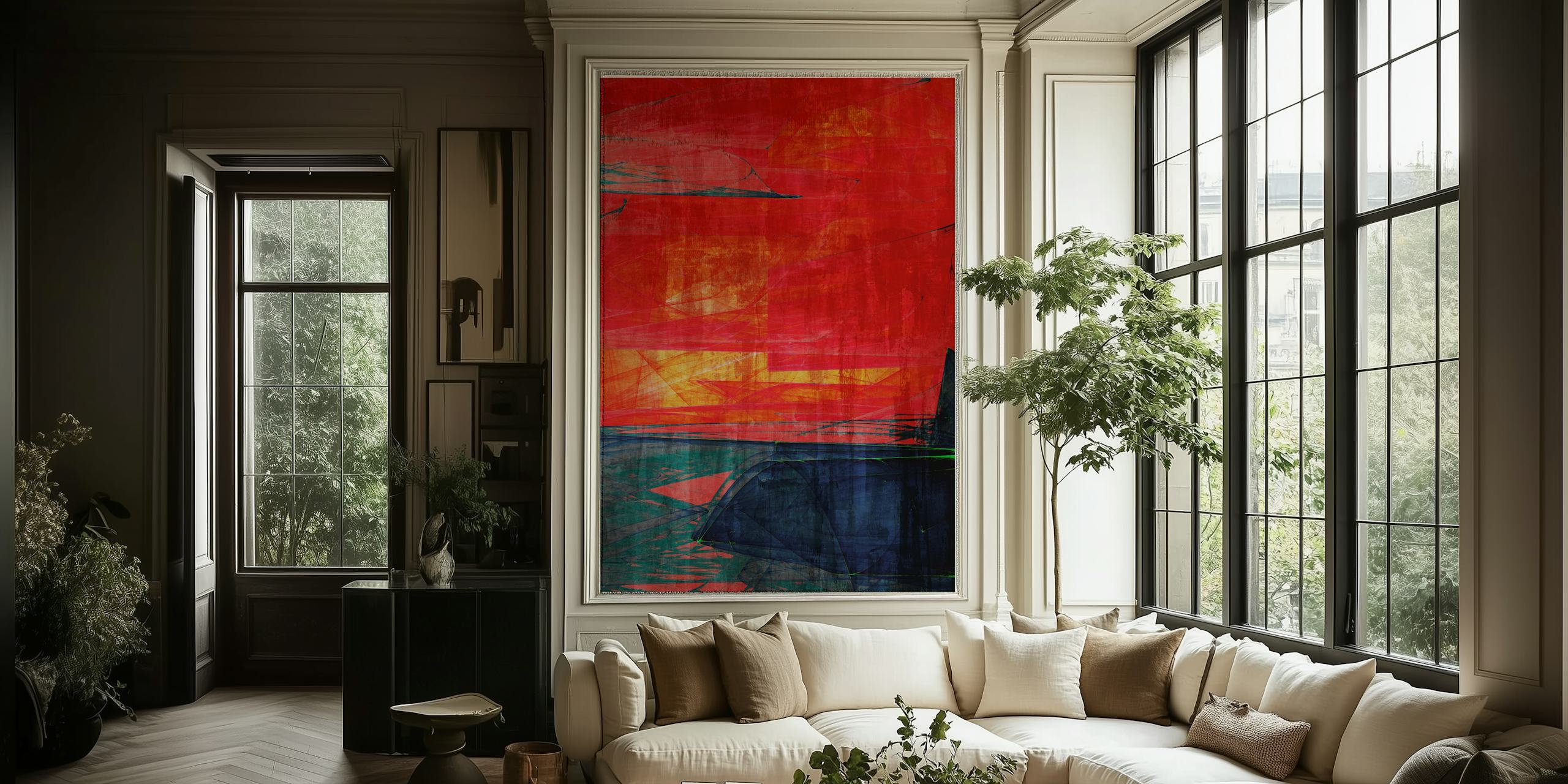 Red Twilight wallpaper displayed in a room
