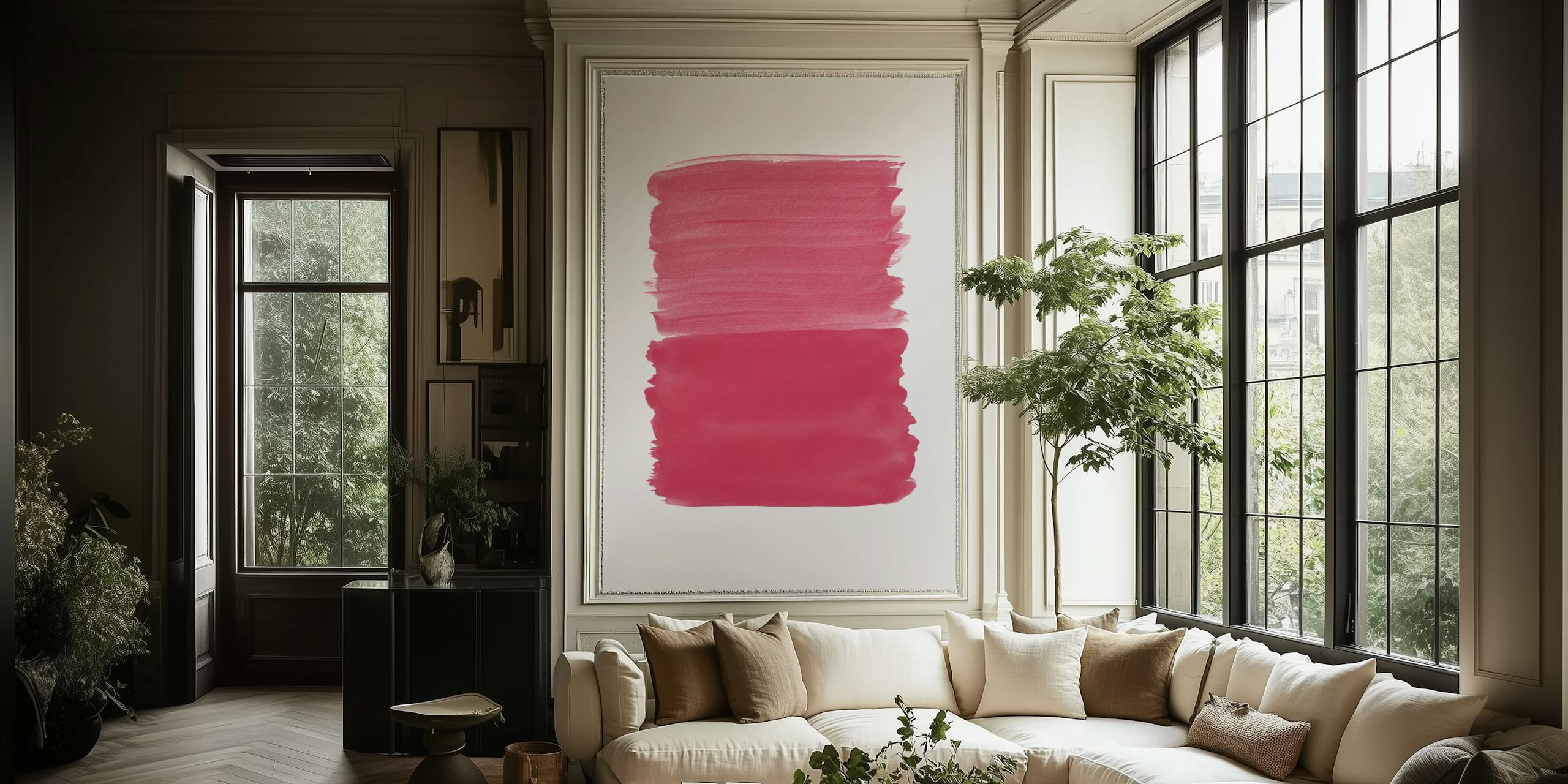 Magenta brush stroke pattern in abstract style wallpaper