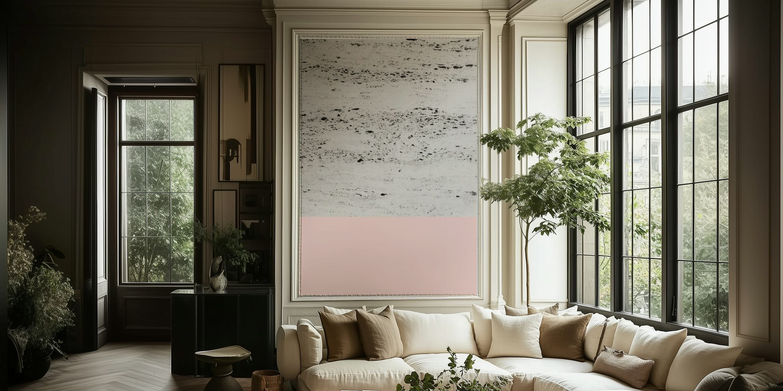 Papel de parede Blush on Concrete 1 em um quarto