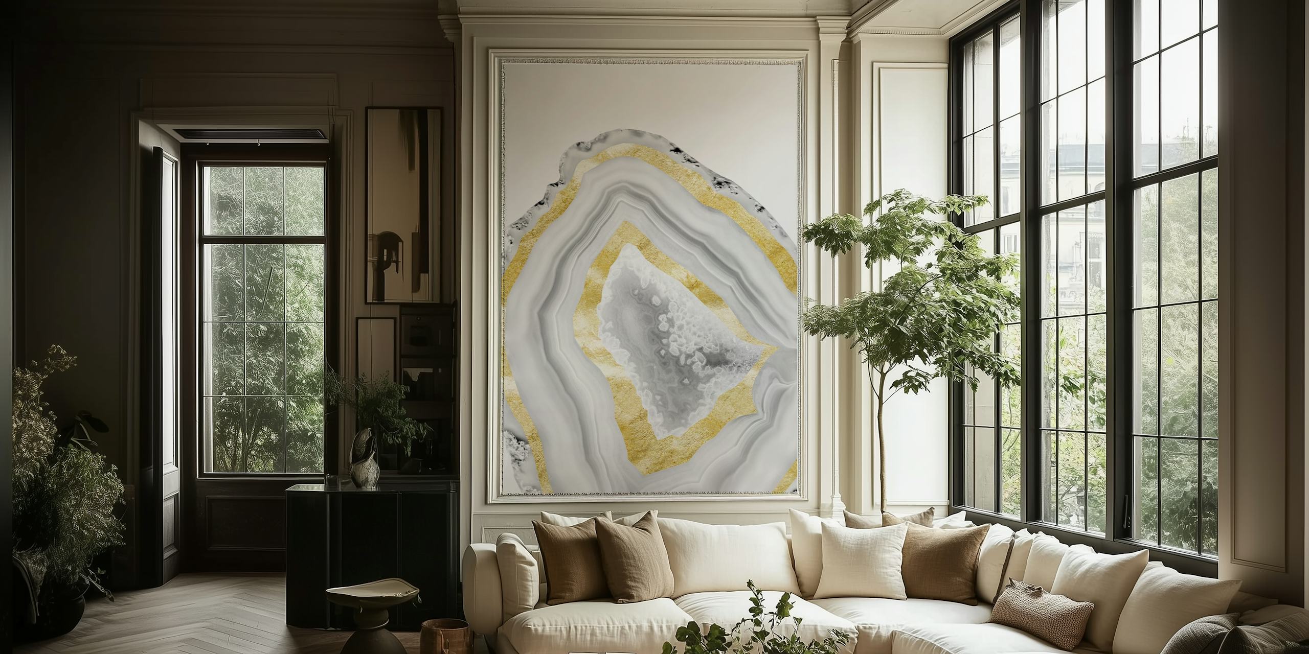 Agate Gold Foil Glam 3 wallpaper in a room