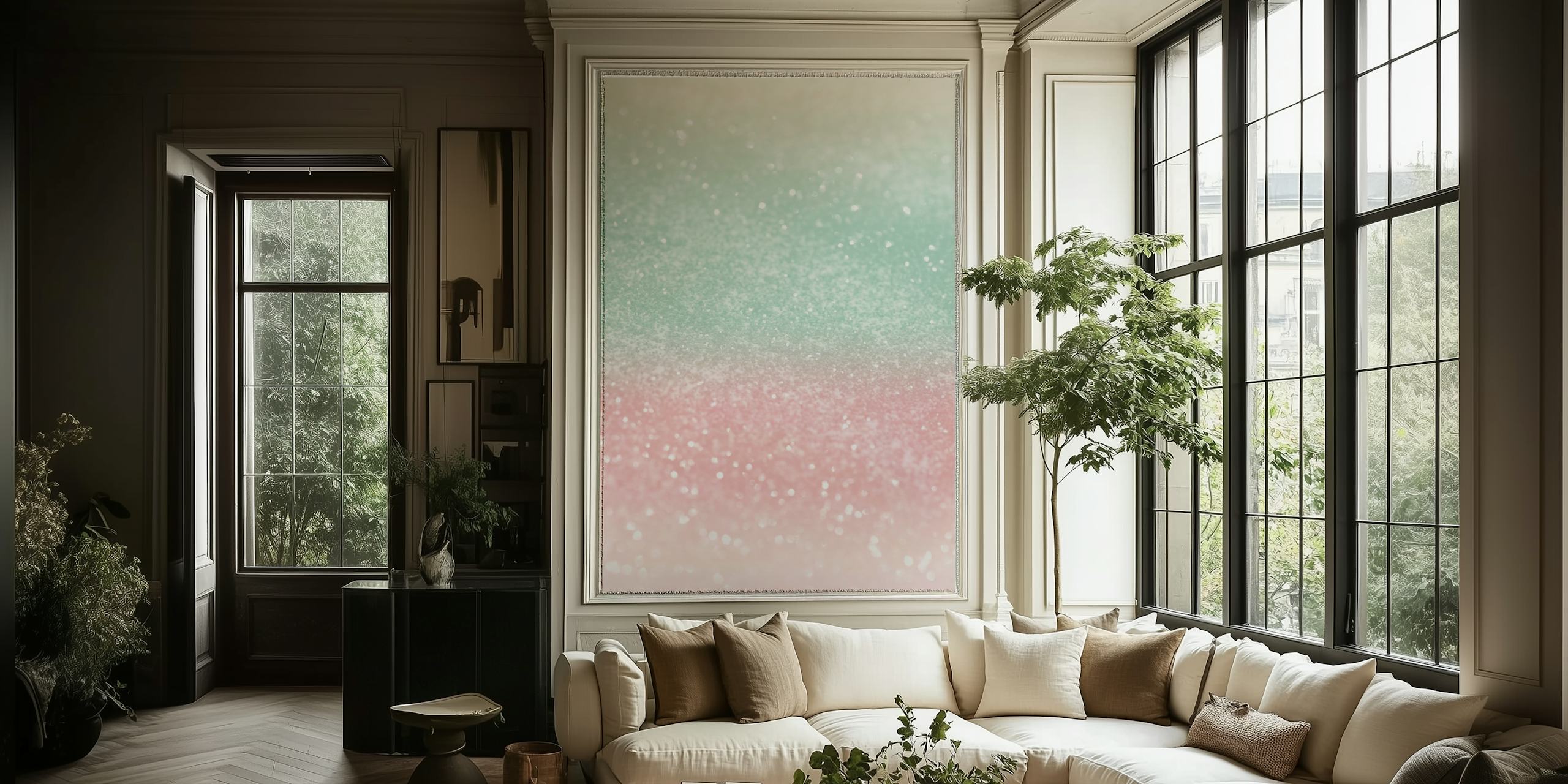 Pastel Summer Glitter wallpaper in a room