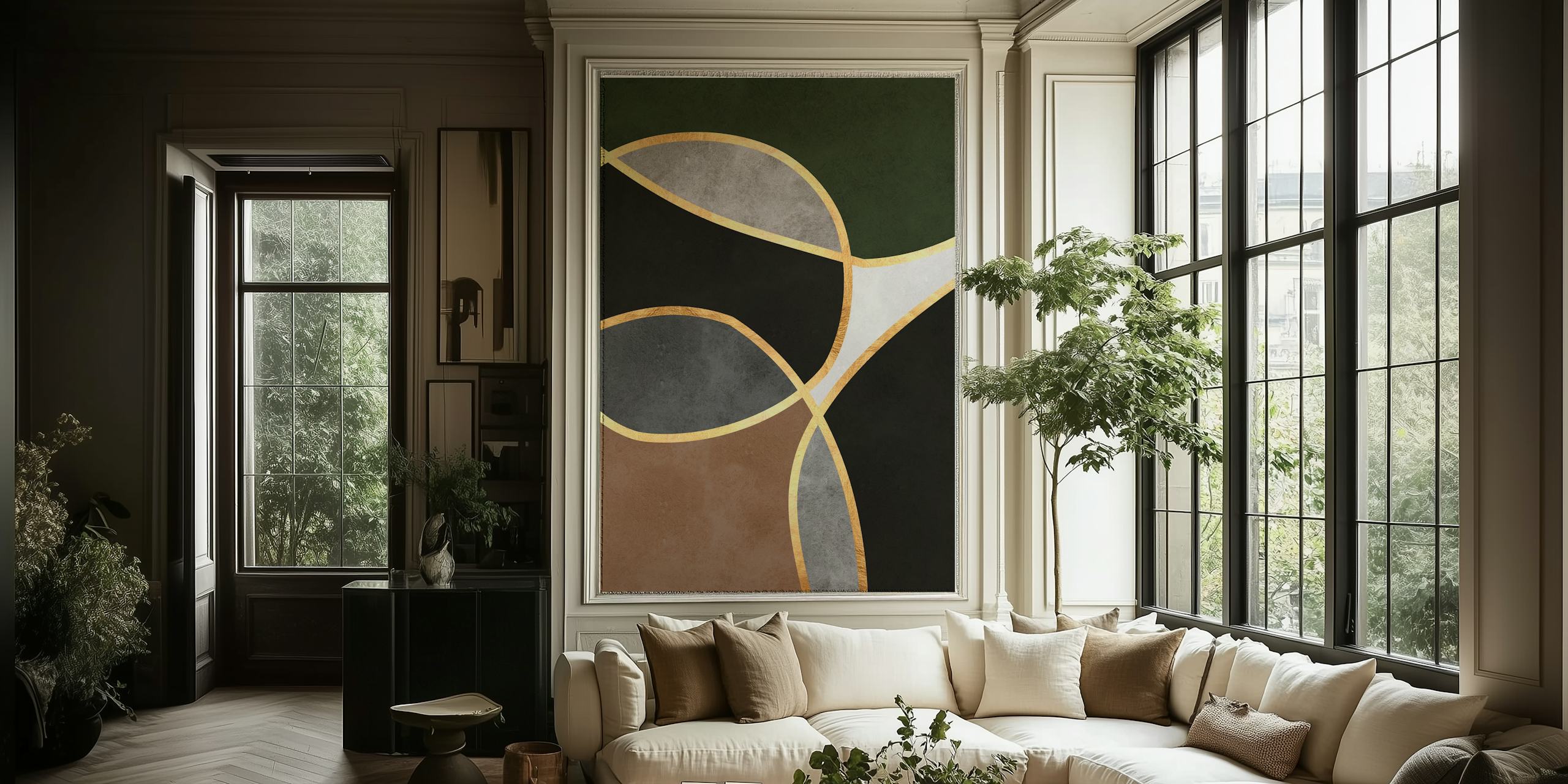 Boho shapes 21 wallpaper in a stylish room