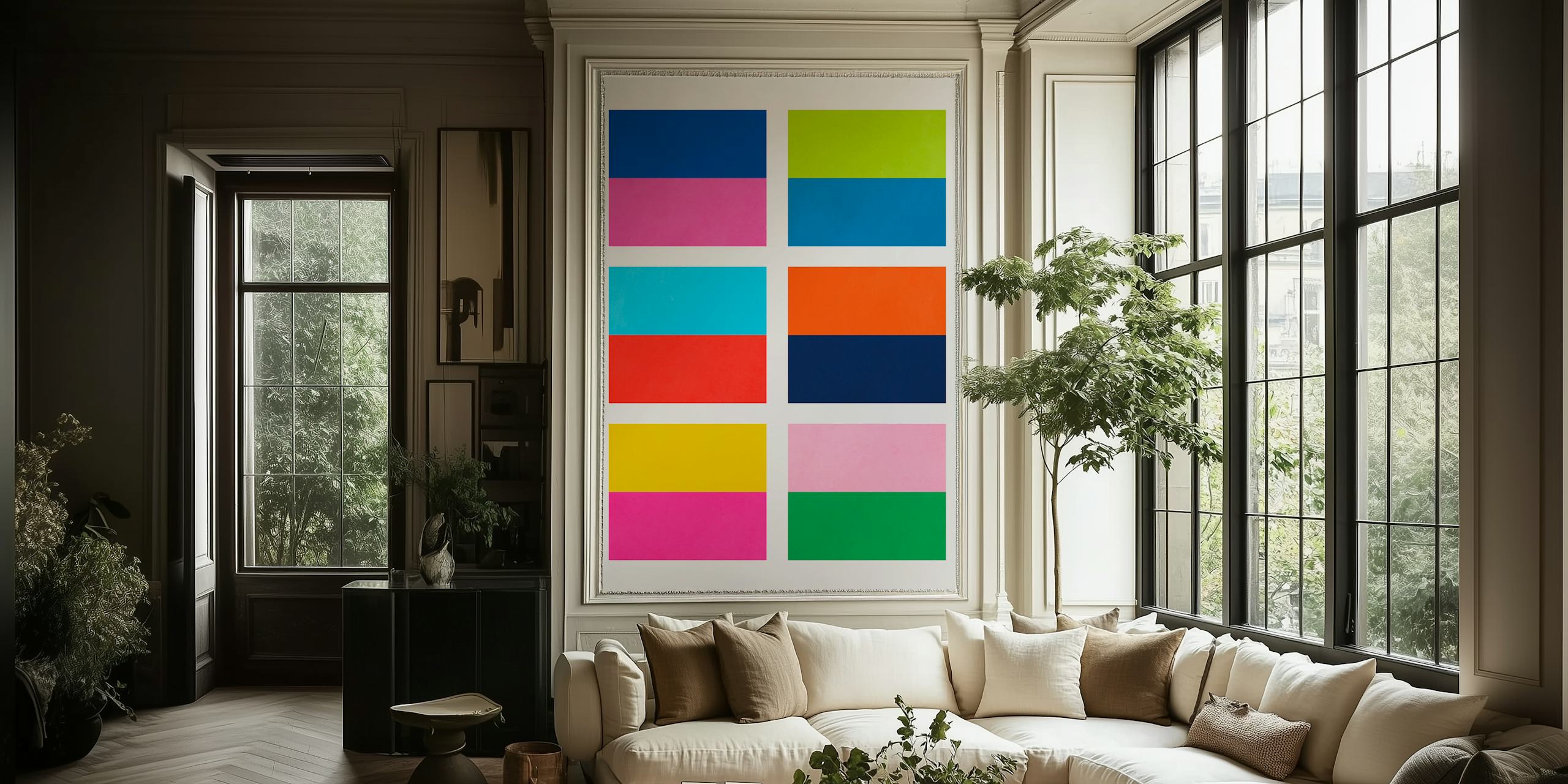 Contemporary geometric shapes papel tapiz
