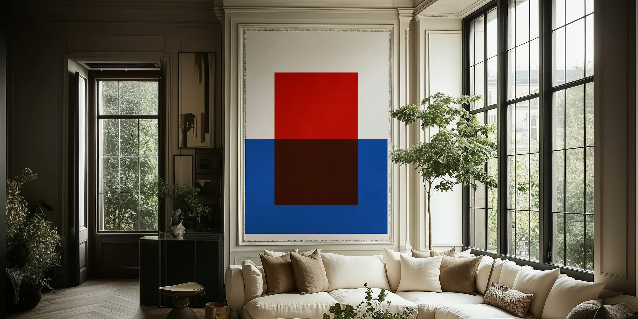 Contemporary geometric shapes tapet i et rom