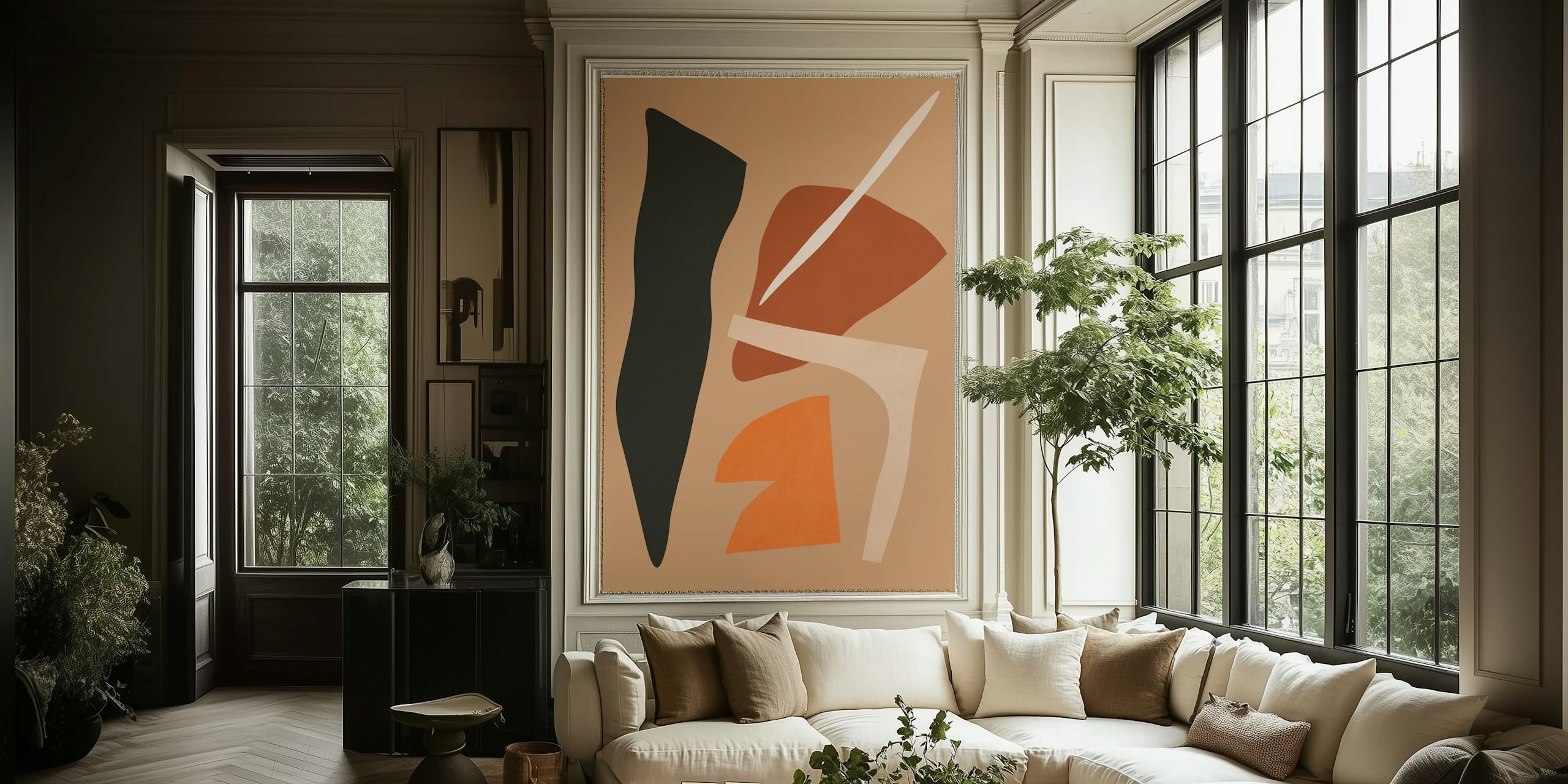 Expressionist harmony 26 papel tapiz en una habitación